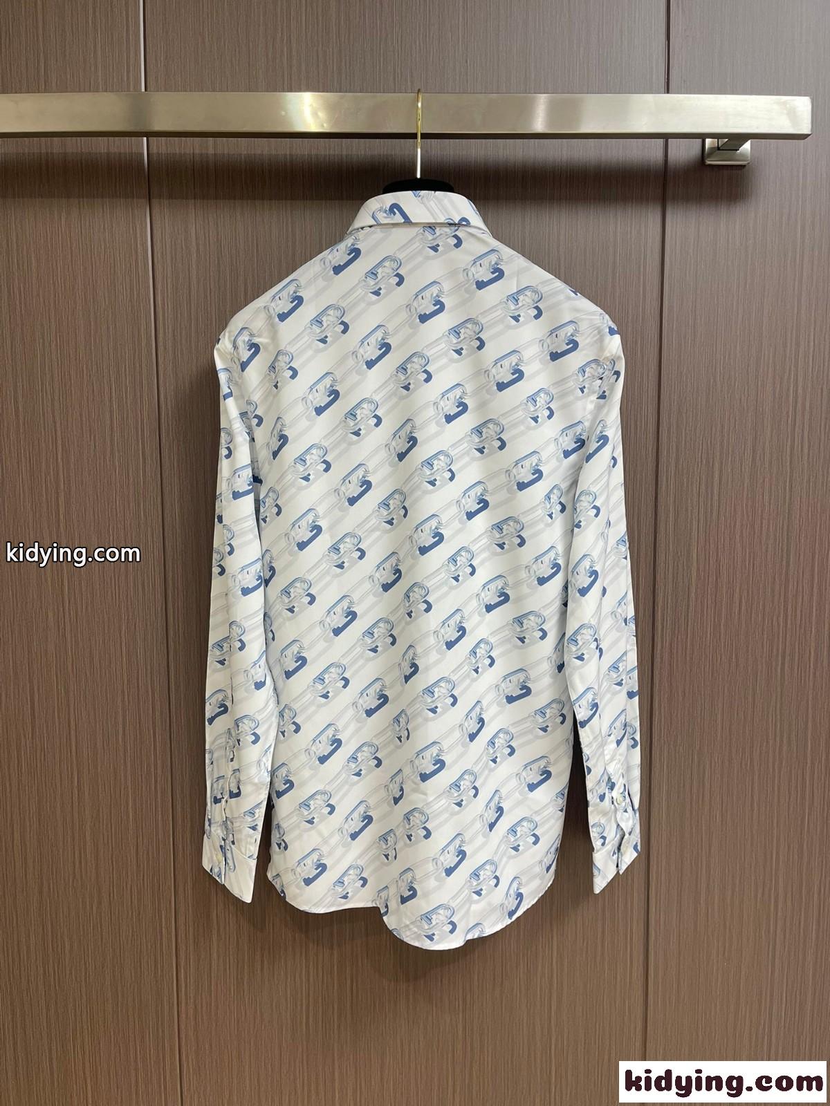 上品 ロゴプリント シルクシャツ フェンディ シャツ コピー メンズ-2