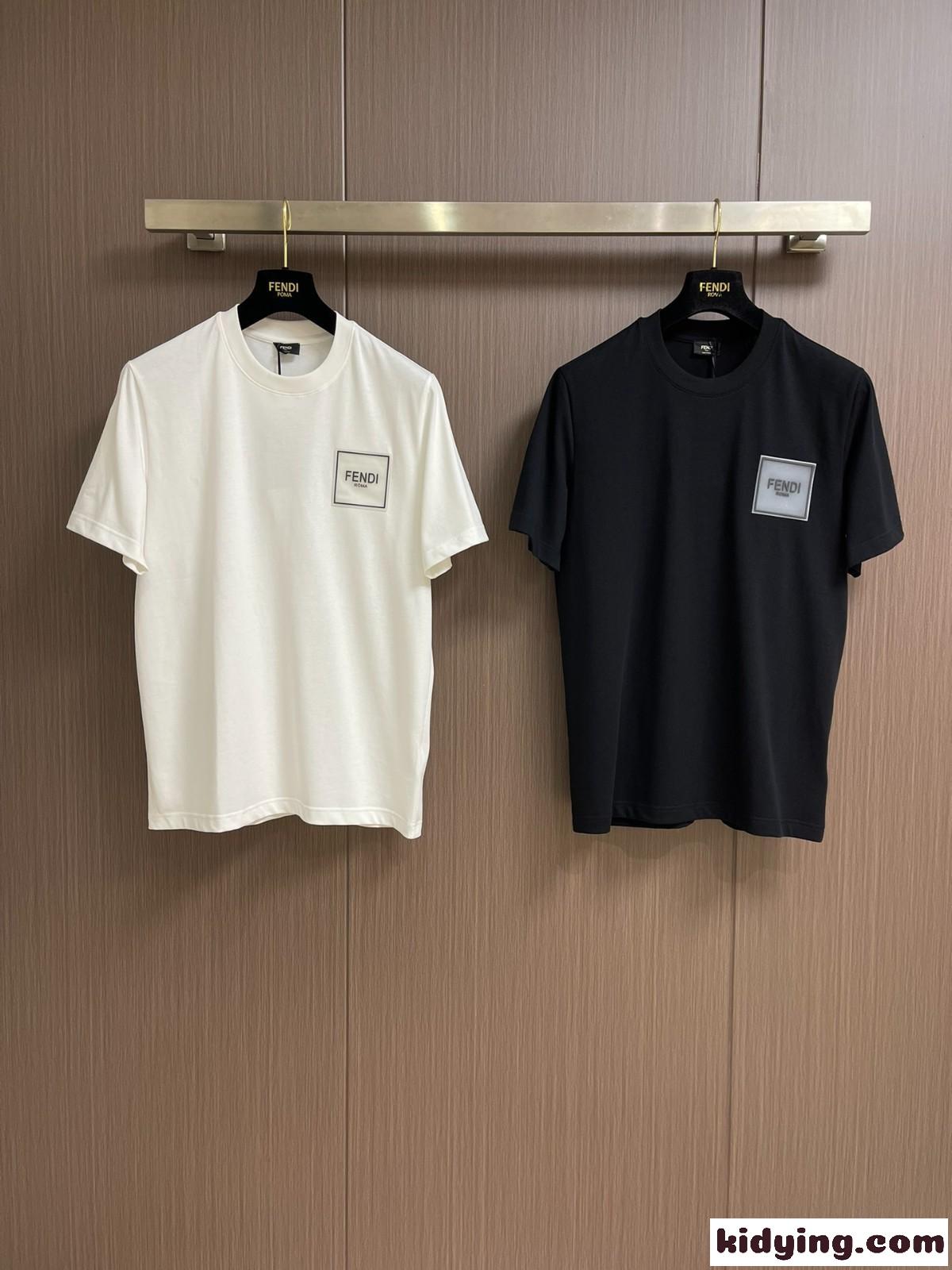 フェンディ Tシャツ コピー クルーネック シンプル コットン 半袖Tシャツ-0