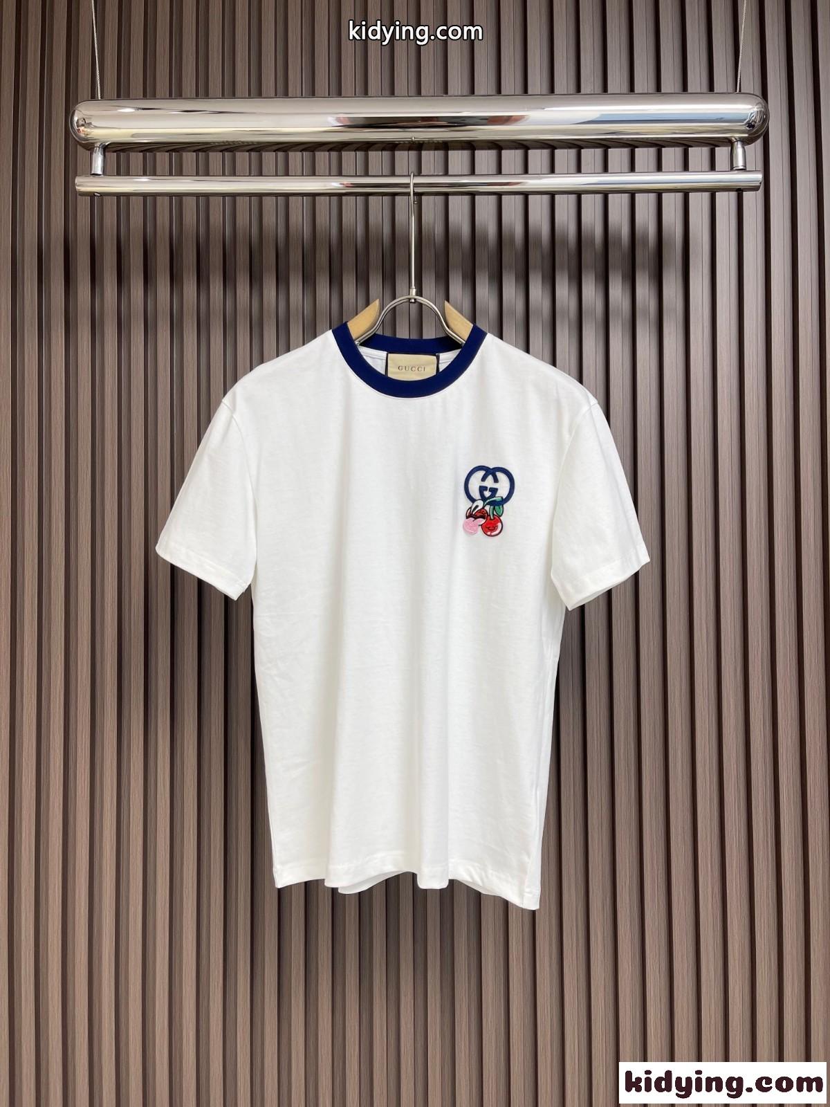 おしゃれ 定番 配色 合わせやすい グッチ Tシャツ コピー コットン ホワイト-0