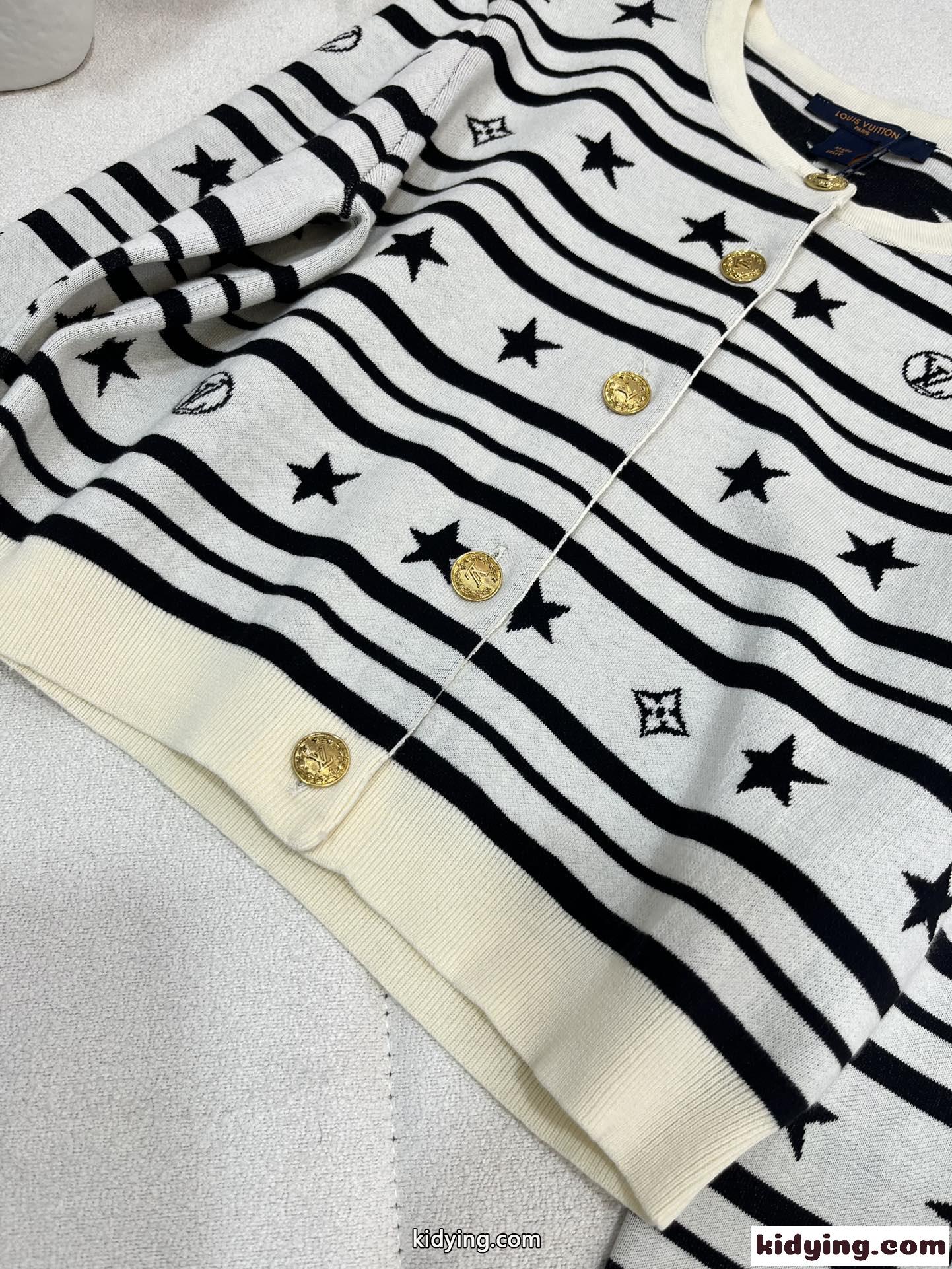 LV サマースターダスト クロップド カーディガン ルイ・ヴィトン ニット コピー 長袖-2