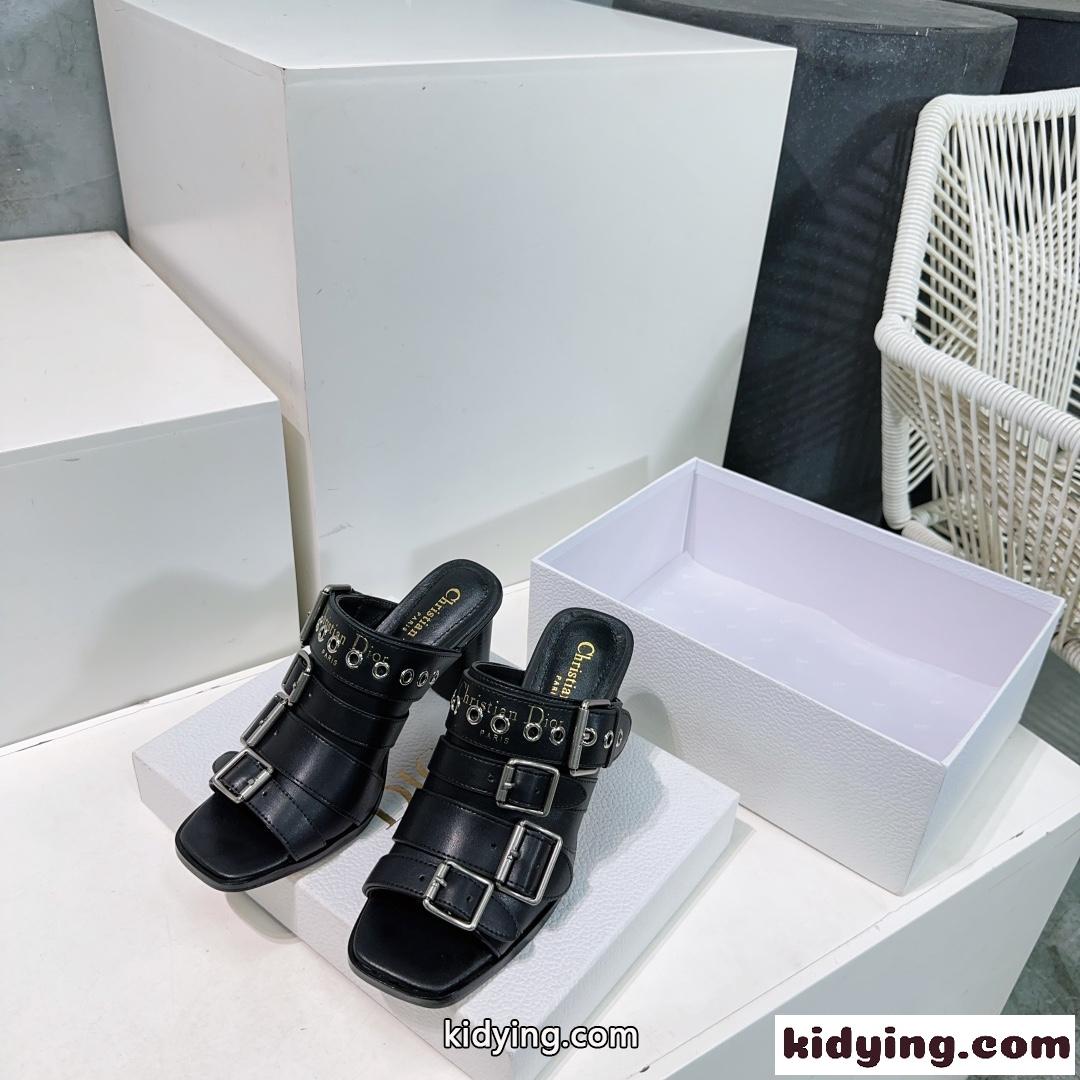 注目される Dior Punk ヒールスライド クリスチャン・ディオール サンダル コピー ブラック-2