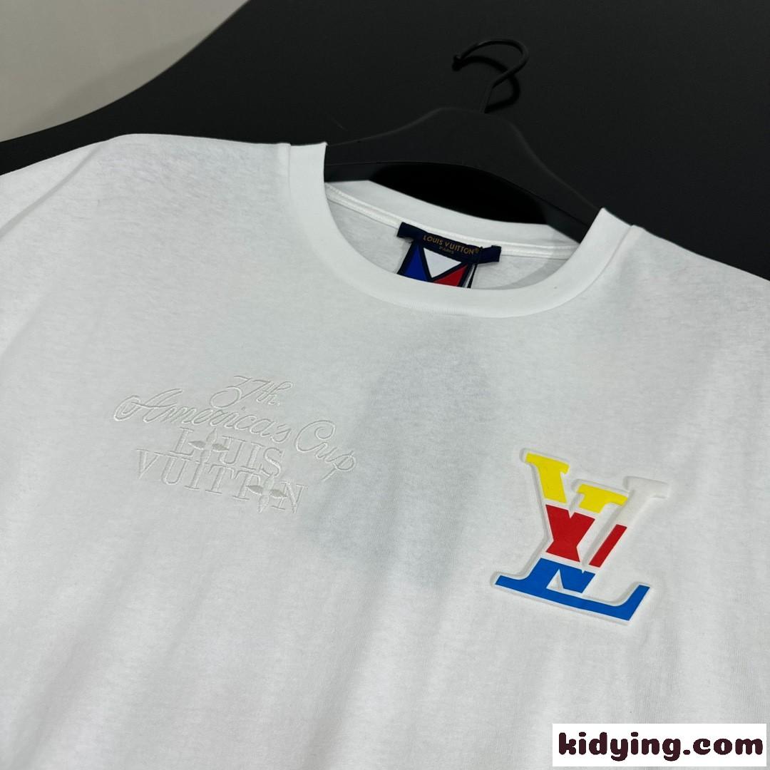 グラフィックコットンTシャツ ルイヴィトン Tシャツ コピー ユニセックス 半袖Tシャツ-3