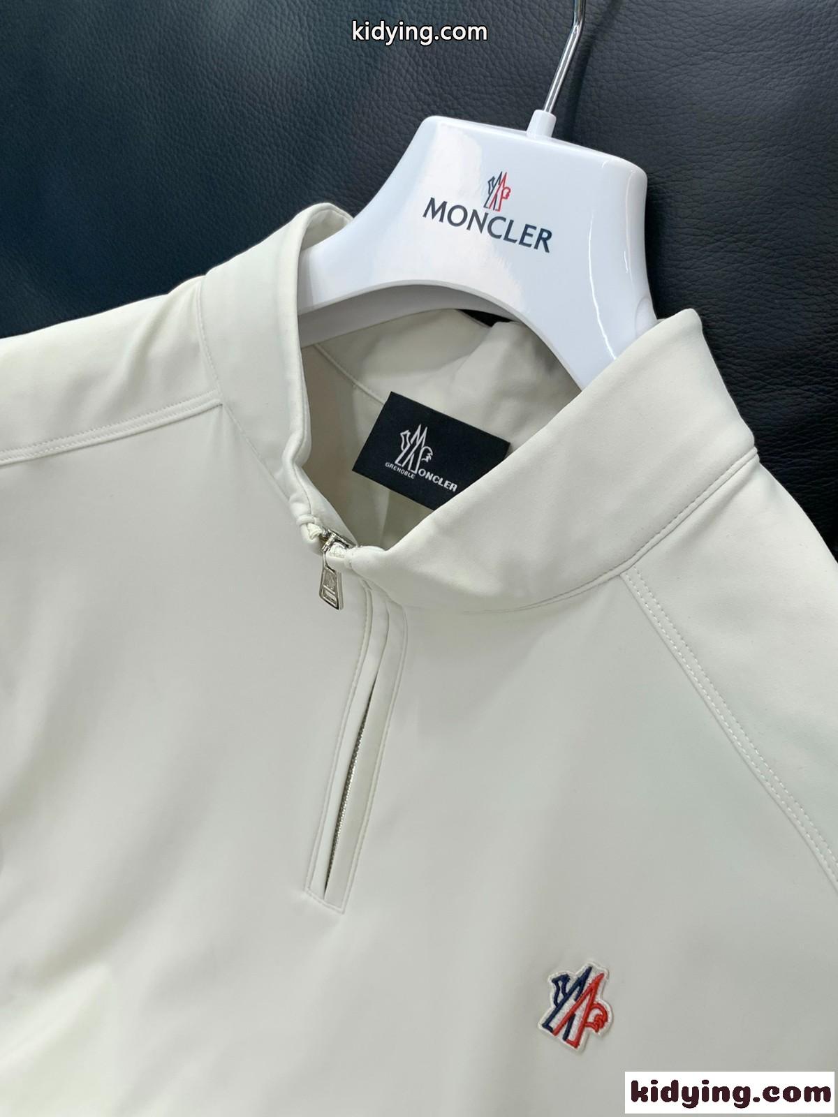 モンクレール Tシャツ 偽物 合わせやすい カジュアル ハーフジップ 長袖Tシャツ-2