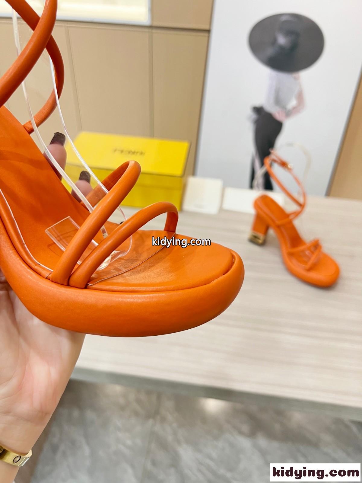 人気 シンプル フェンディ バゲットサンダル コピー レディース オレンジ-4