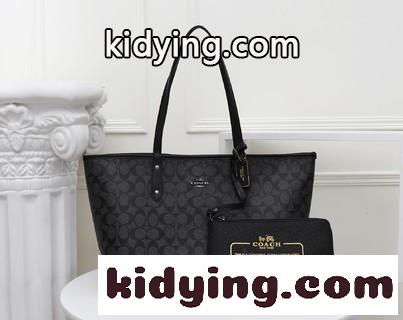 COACH/コーチの新型PVCヘッドコート牛革両面トートtote女包子母包 コーチバッグ 郵送コピー 1包両用は超お得です-1