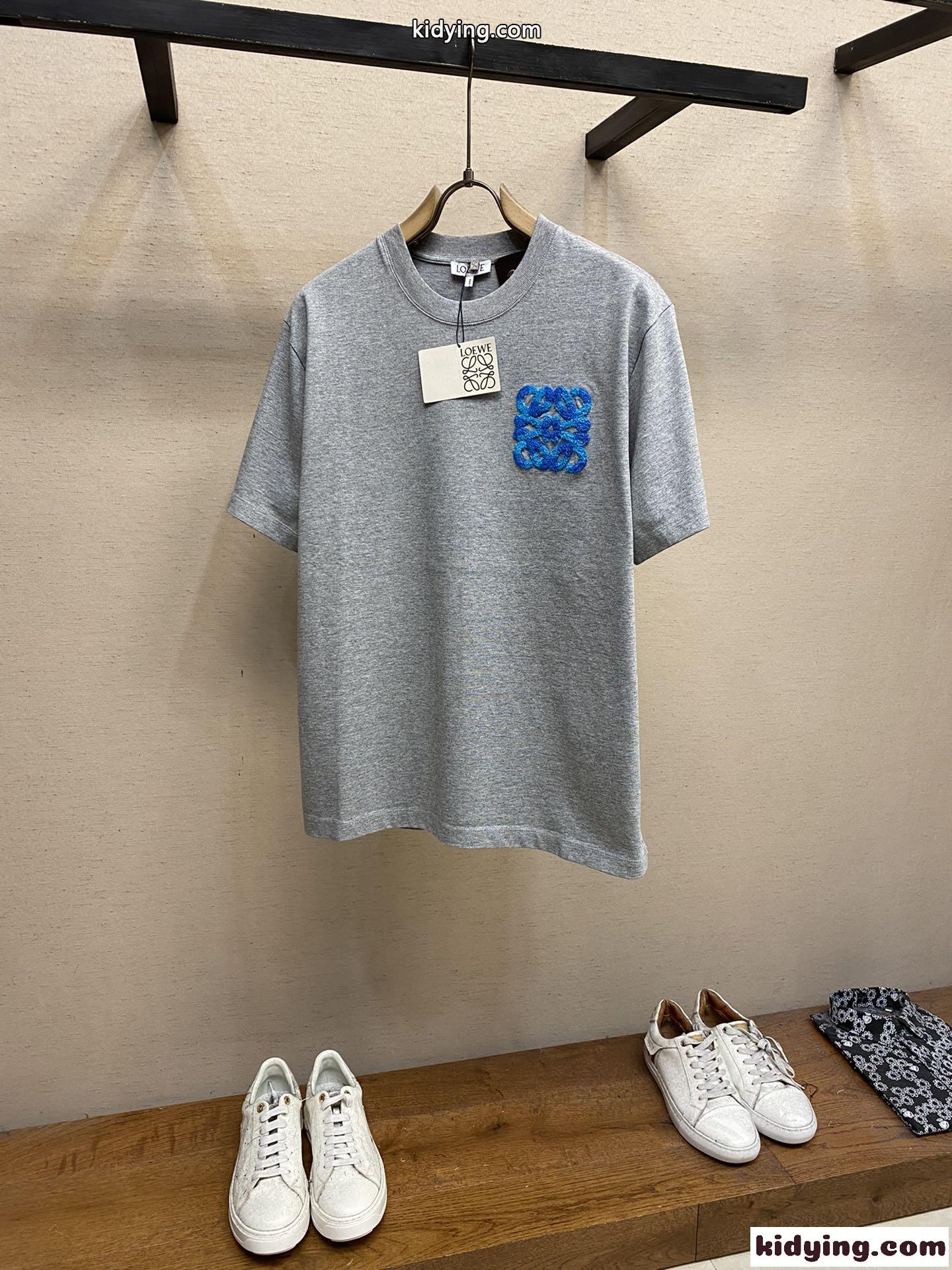 定番 人気 リラックス 半袖Tシャツ ロエベ Tシャツ コピー ユニセックス グレー-2