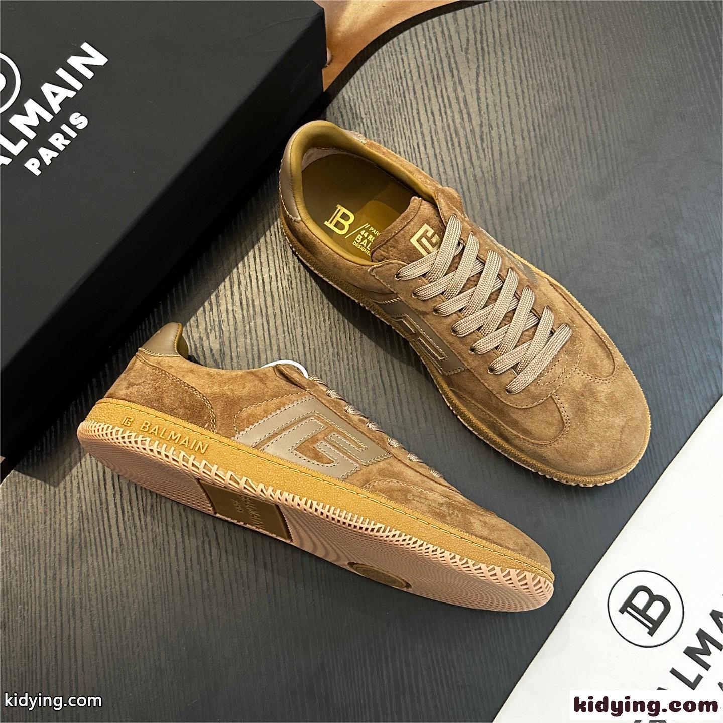 定番 カジュアル バルマン スニーカー スーパーコピー Balmain Swan スエードスニーカー-0