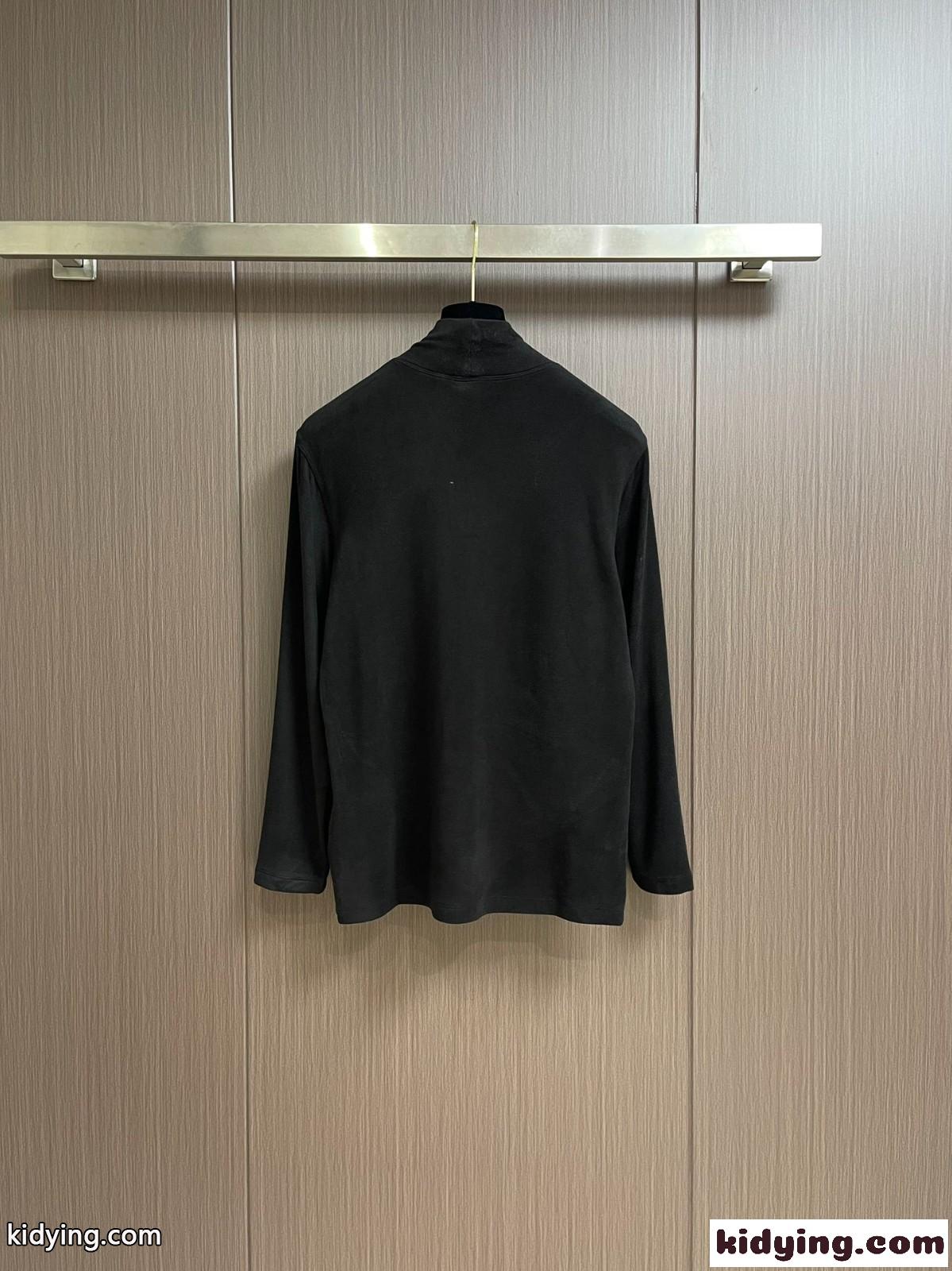 ベーシック 合わせやすい タートルネック 長袖Tシャツ プラダ Tシャツ コピー ブラック-1