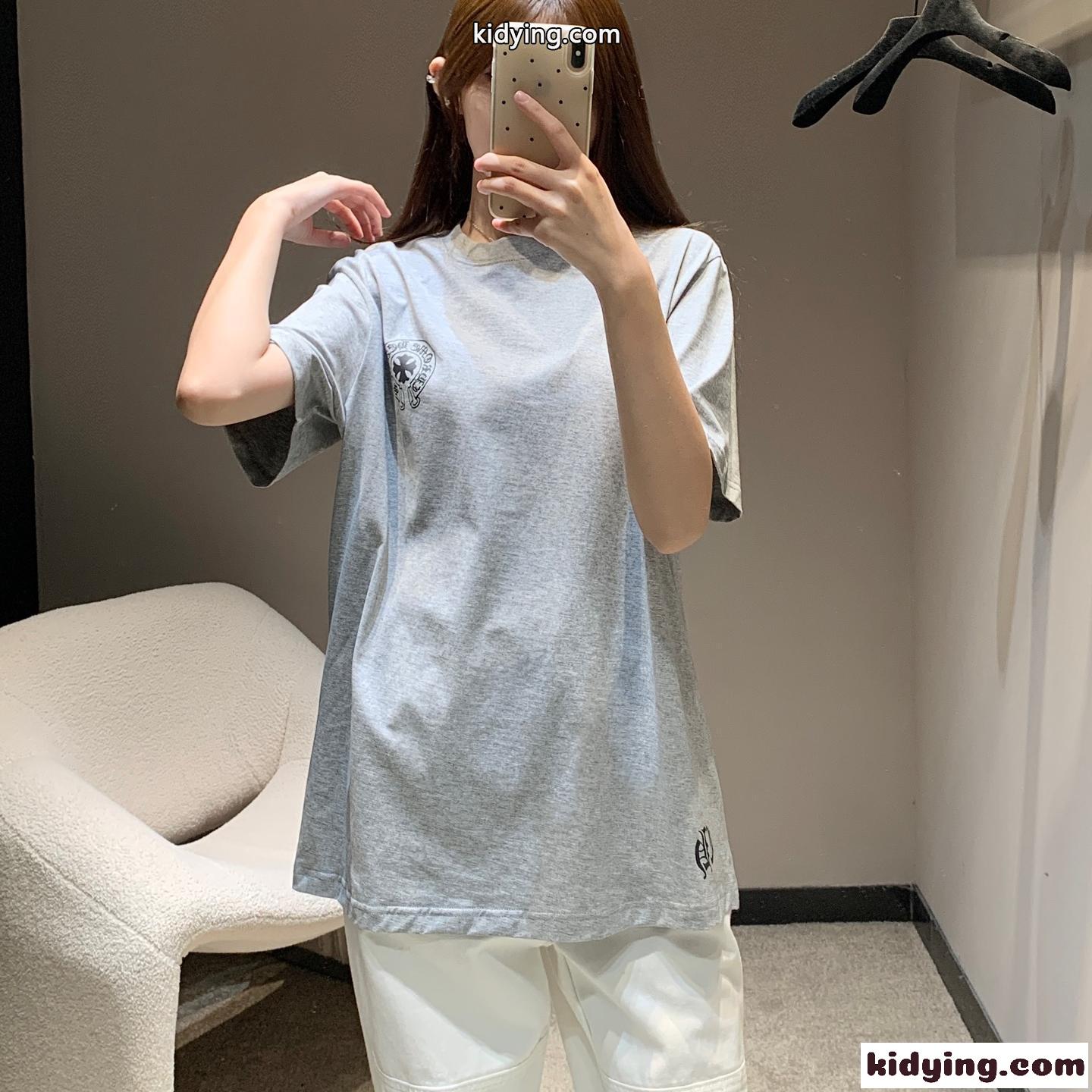 カジュアル ロゴプリント オーバーサイズTシャツ クロムハーツ Tシャツ 偽物-0