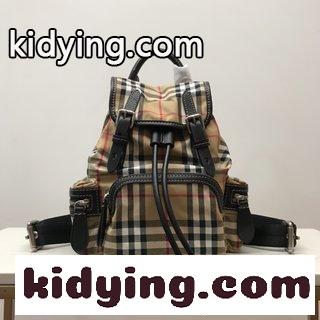 トランペットVintage格紋斜め背式軍旅バックパック 複数の仕切り,皮革の上部に柄を持ち上げる バーバリー バッグ 安売り コピー-2