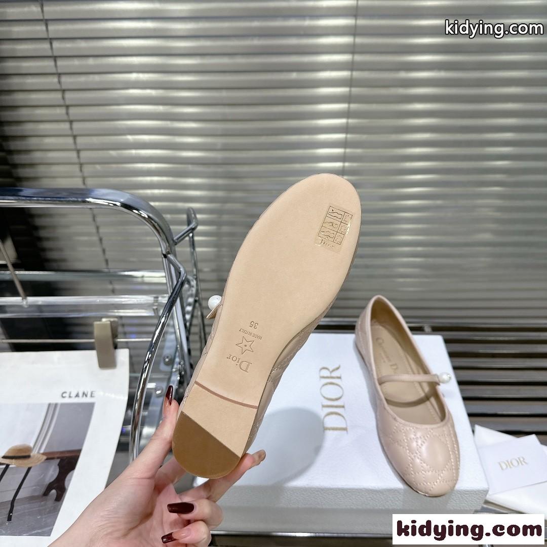 Dior バレエフラット クリスチャン・ディオール パンプス コピー ベージュ-3
