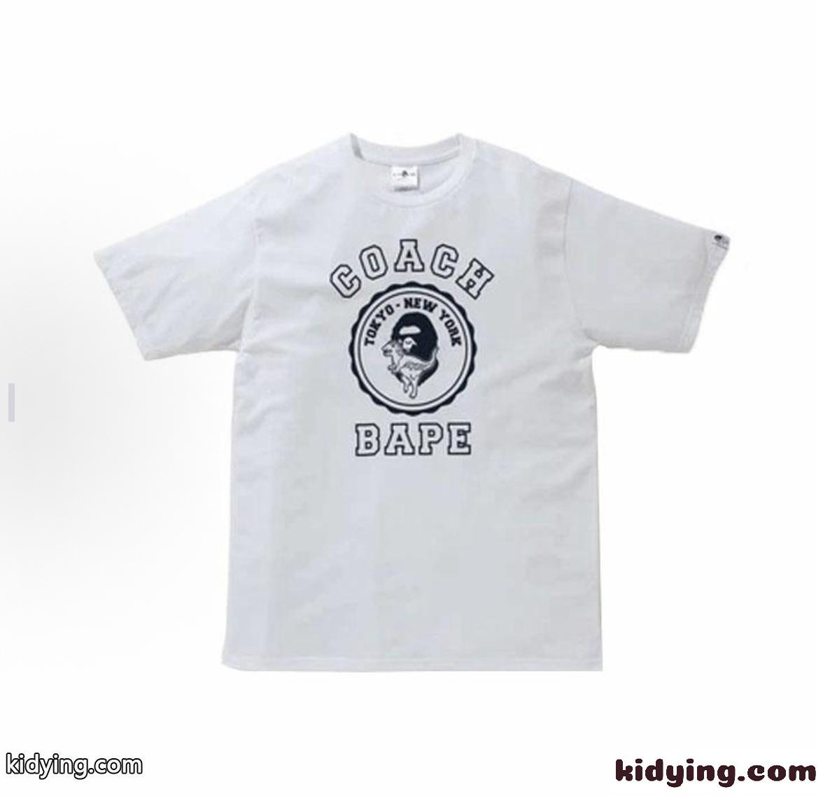 注目コラボ BAPE X COACH 半袖Tシャツ コーチ Tシャツ スーパーコピー ユニセックス-3