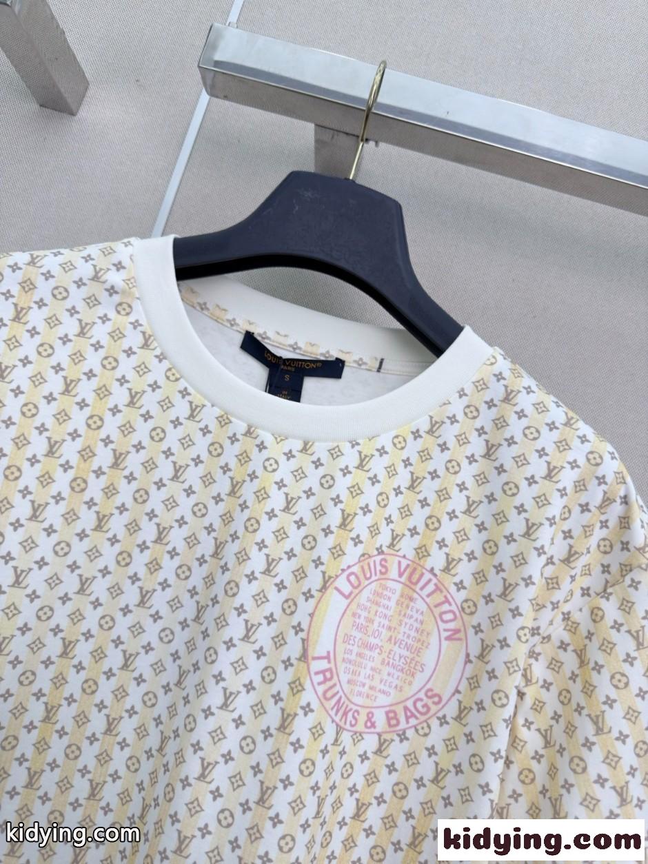 モノグラム ストライプ Tシャツ ルイ・ヴィトン Tシャツ コピー 半袖トップス-1