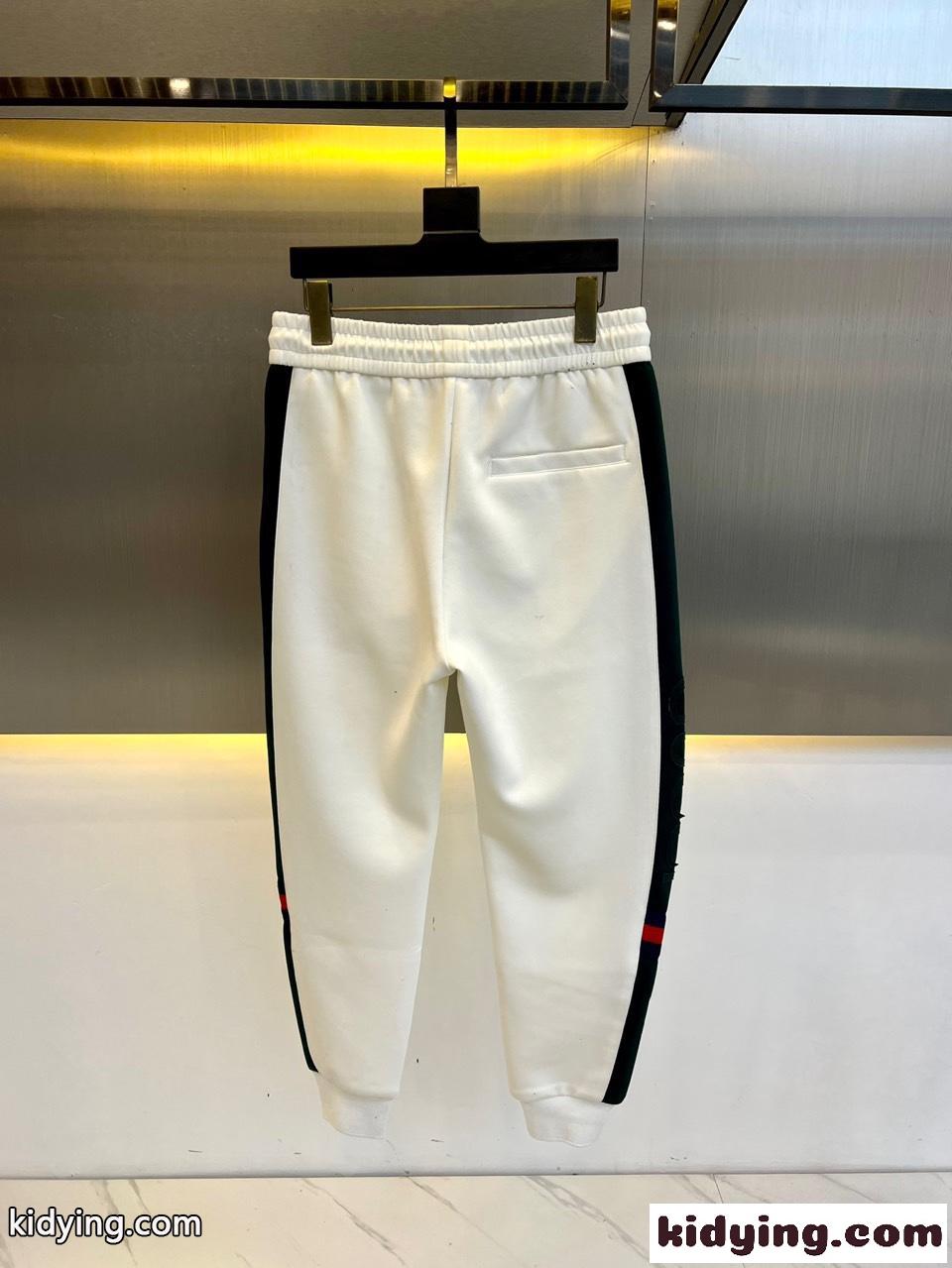 カジュアル おしゃれ グッチ パンツ コピー ロゴ メンズ スウェットパンツ ホワイト-0