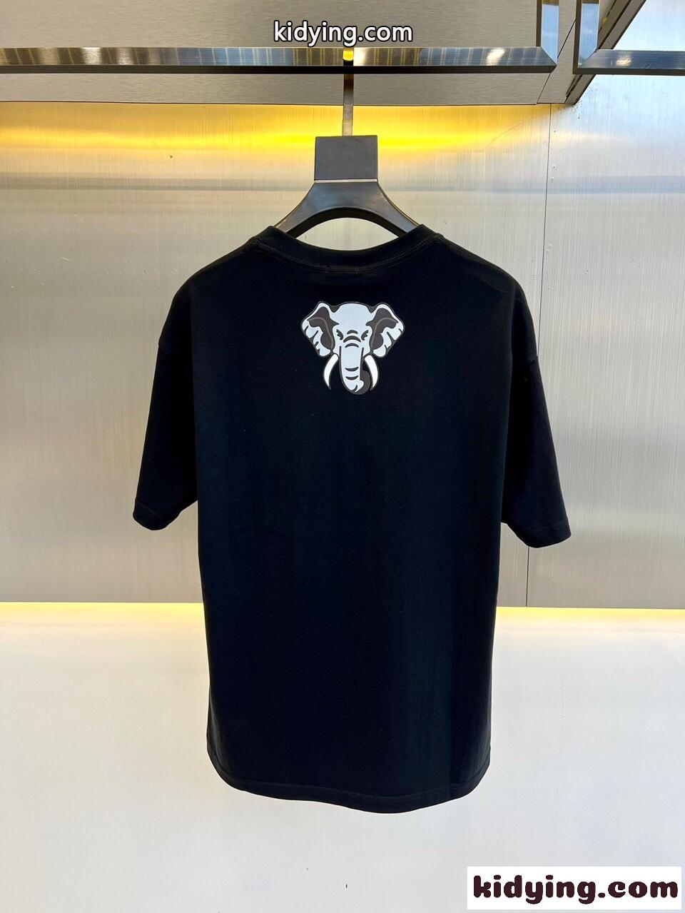 おしゃれ ロゴ プリント クルーネック ケンゾー Tシャツ コピー ブラック-4