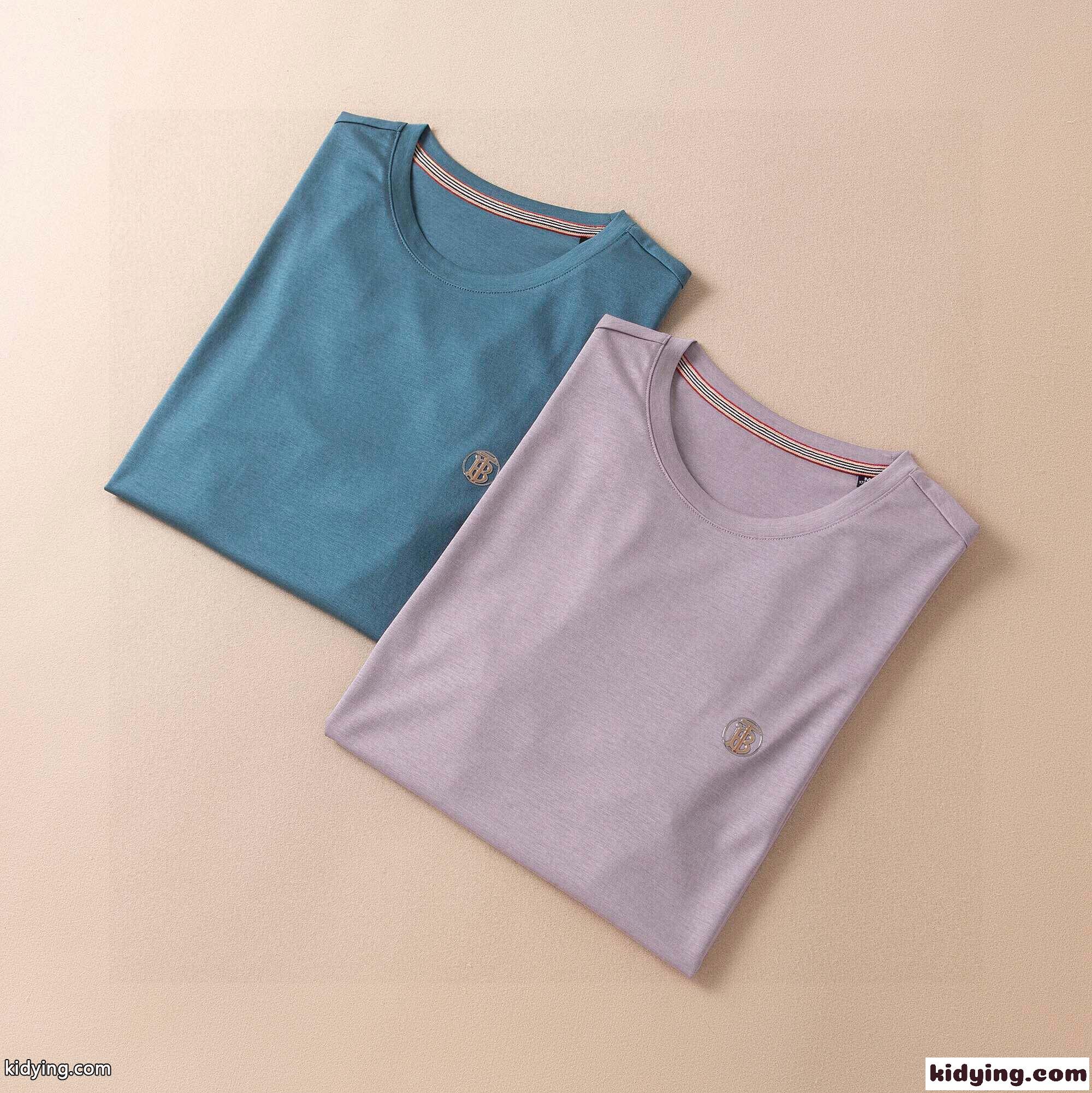 シンプル シルケット加工 快適 バーバリー Tシャツ コピー クルーネック 半袖 トップス-4
