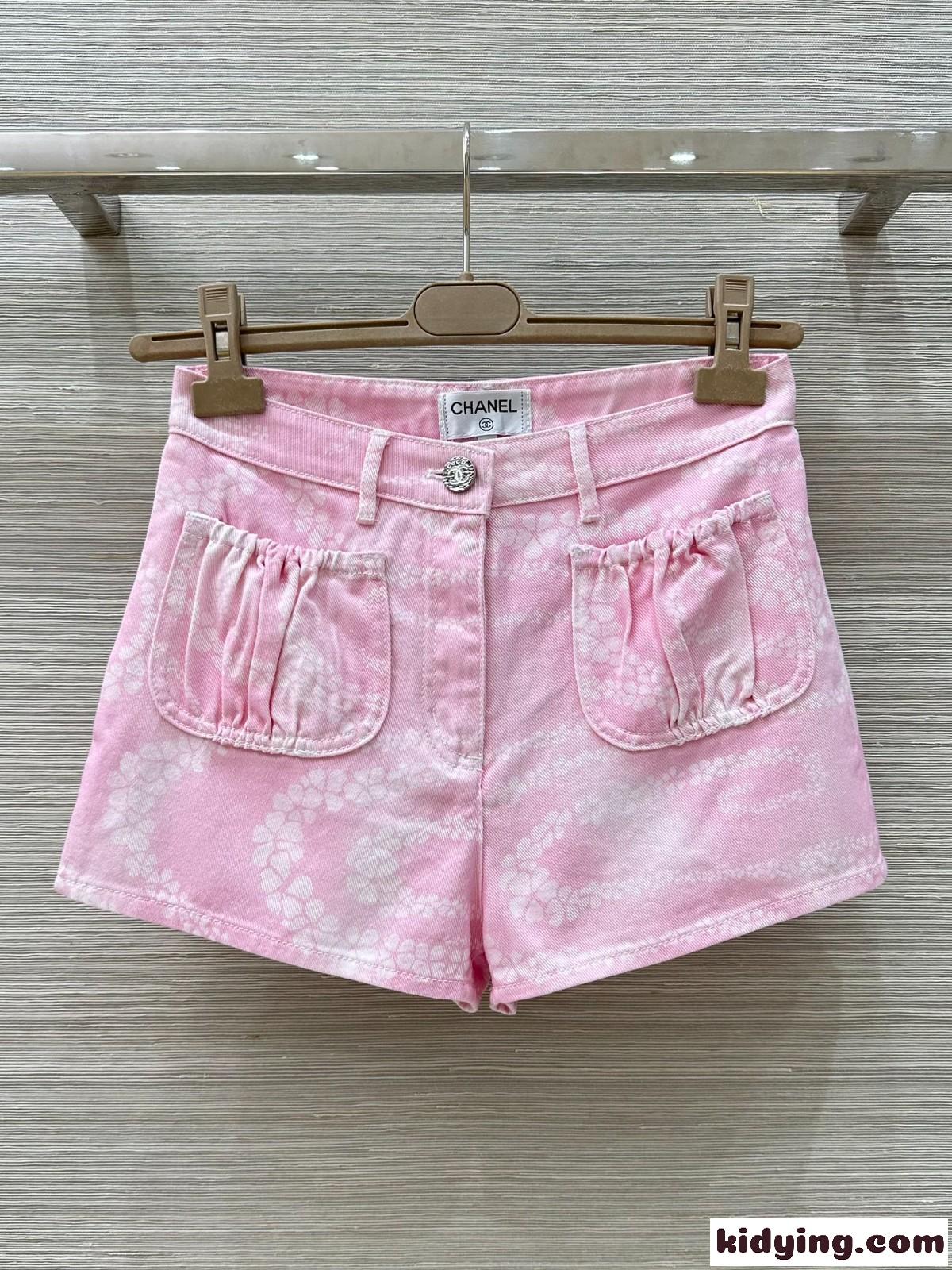 ココビーチ デニム ショートパンツ シャネル パンツ コピー ピンク-2