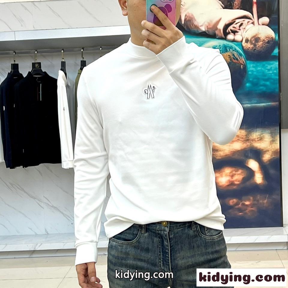 シンプル 上品 合わせやすい 長袖Tシャツ モンクレール Tシャツ 偽物 ホワイト-1
