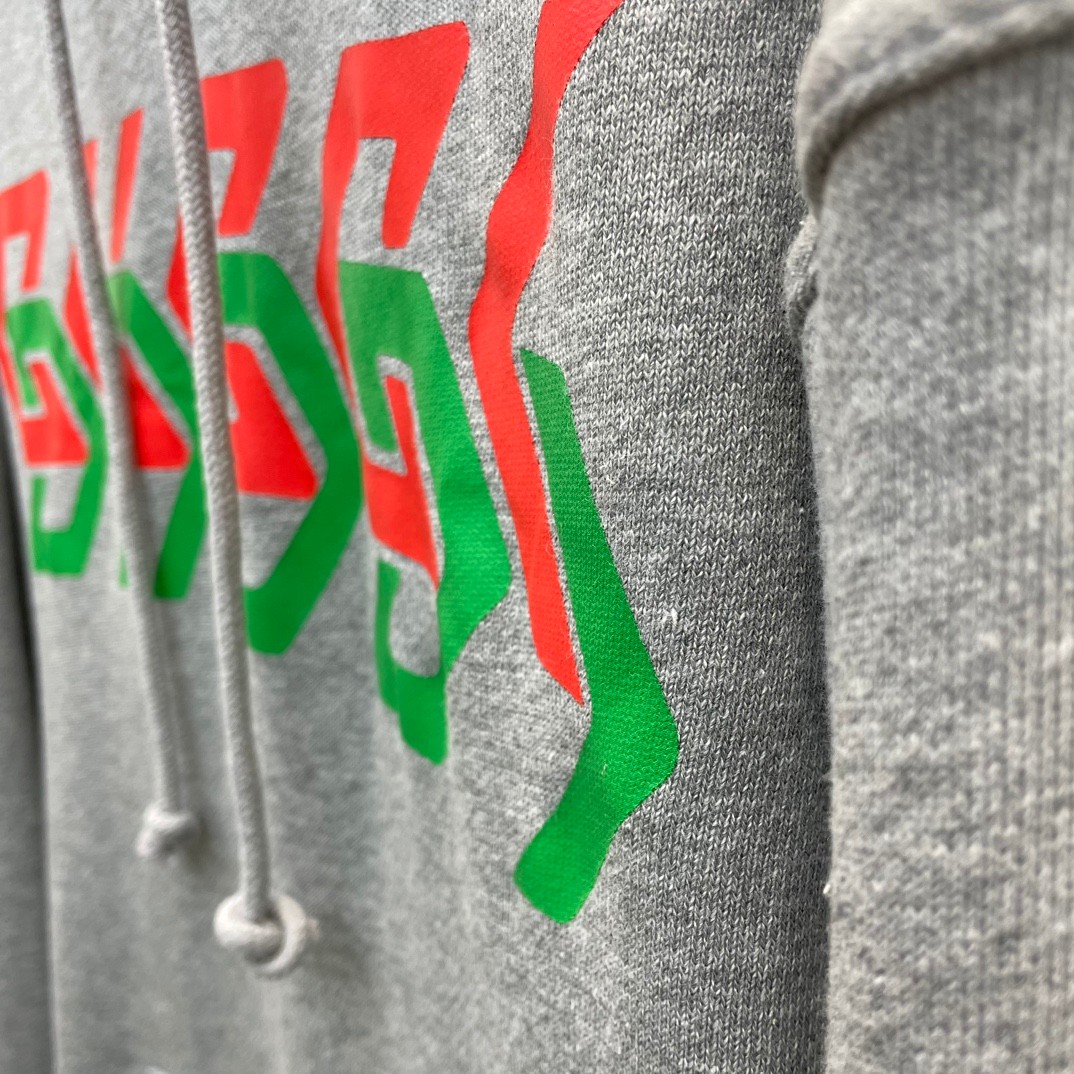 ユニセックス GUCCI プリント コットン スウェットシャツ コピー フーディー パーカー-1
