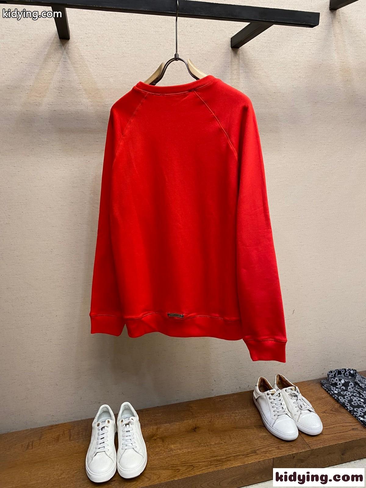 飽きのこない ロゴ 刺繍 クルーネック スウェットシャツ クロムハーツ Tシャツ コピー レッド-2