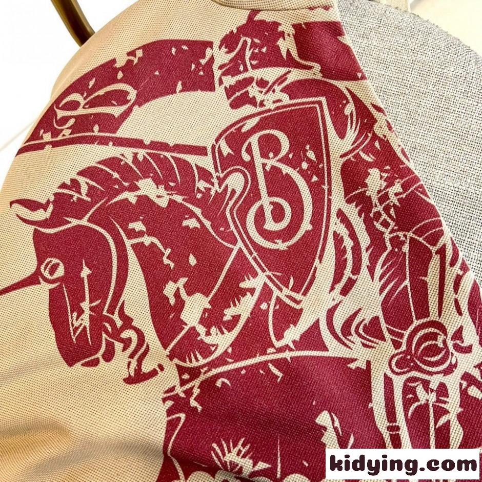 バーバリー Tシャツ 偽物 EKD コットンピケ 半袖 ポロシャツ ベージュ-2