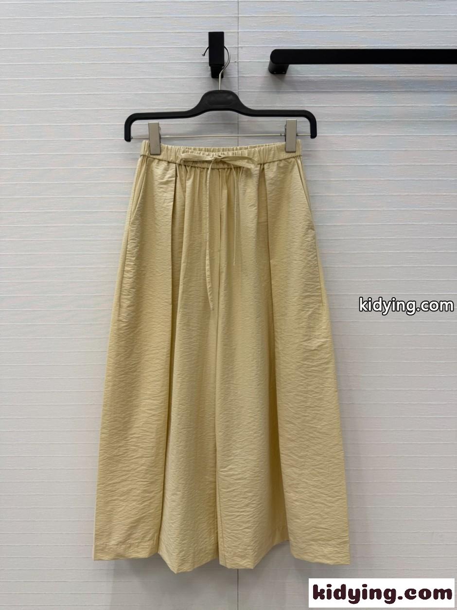 アナグラム コットン ドローストリングワイドパンツ ロエベ パンツ 偽物 イエロー-0