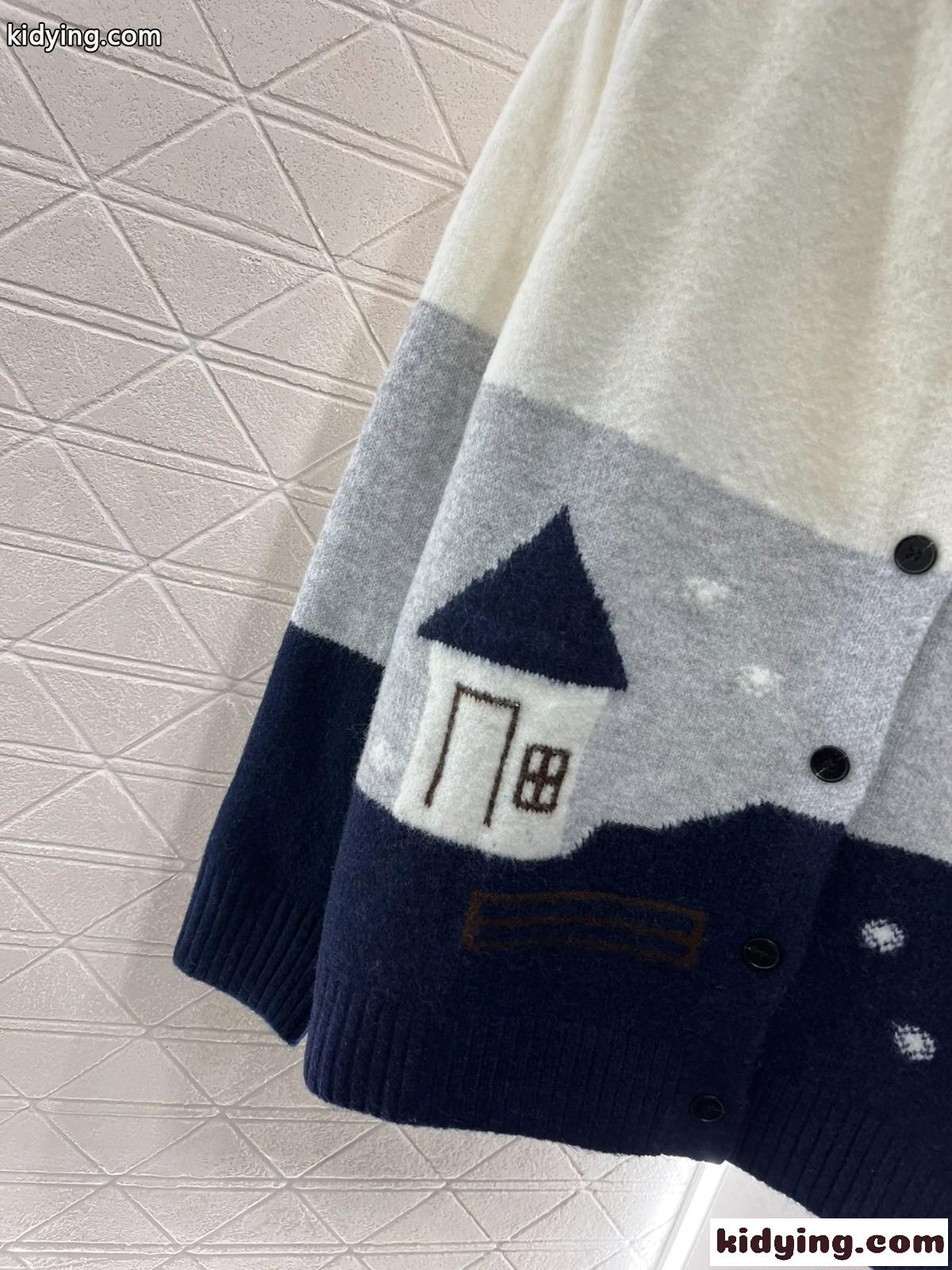 お洒落 可愛い ロエベ ニット コピー クルーネック ニットカーディガン-4
