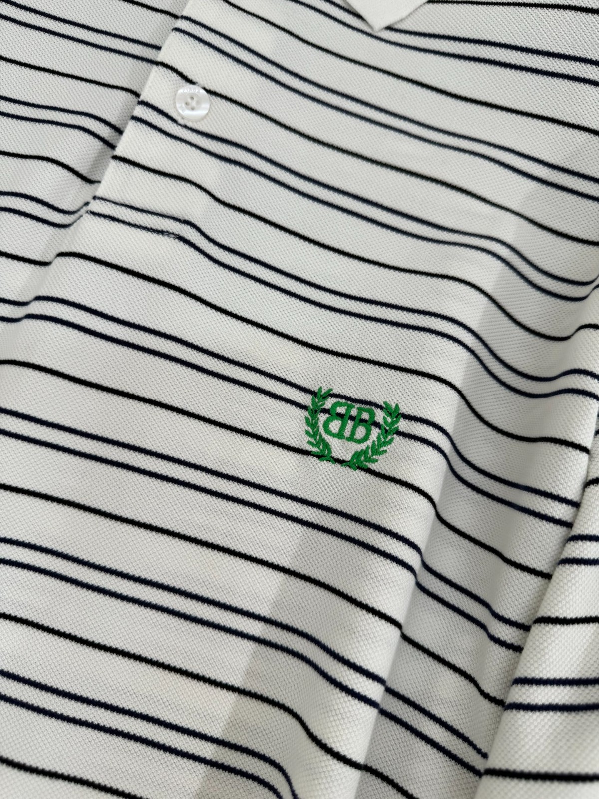バレンシアガ Tシャツ コピー ユニセックス ローレル コットン ピケ ポロシャツ ホワイト-2