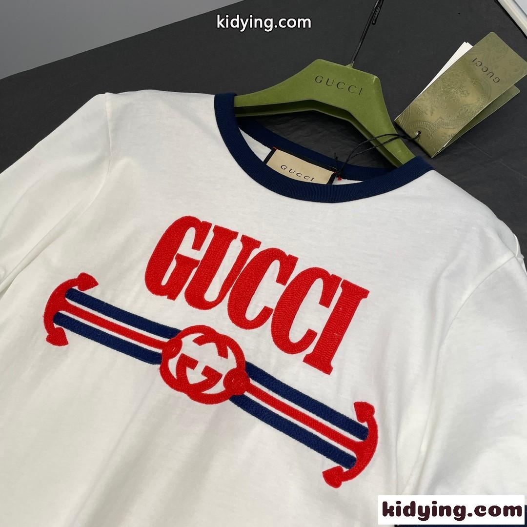 GUCCI インターロッキングG ウェブ ストライプ コットン Tシャツ グッチ Tシャツ コピー レディース-2