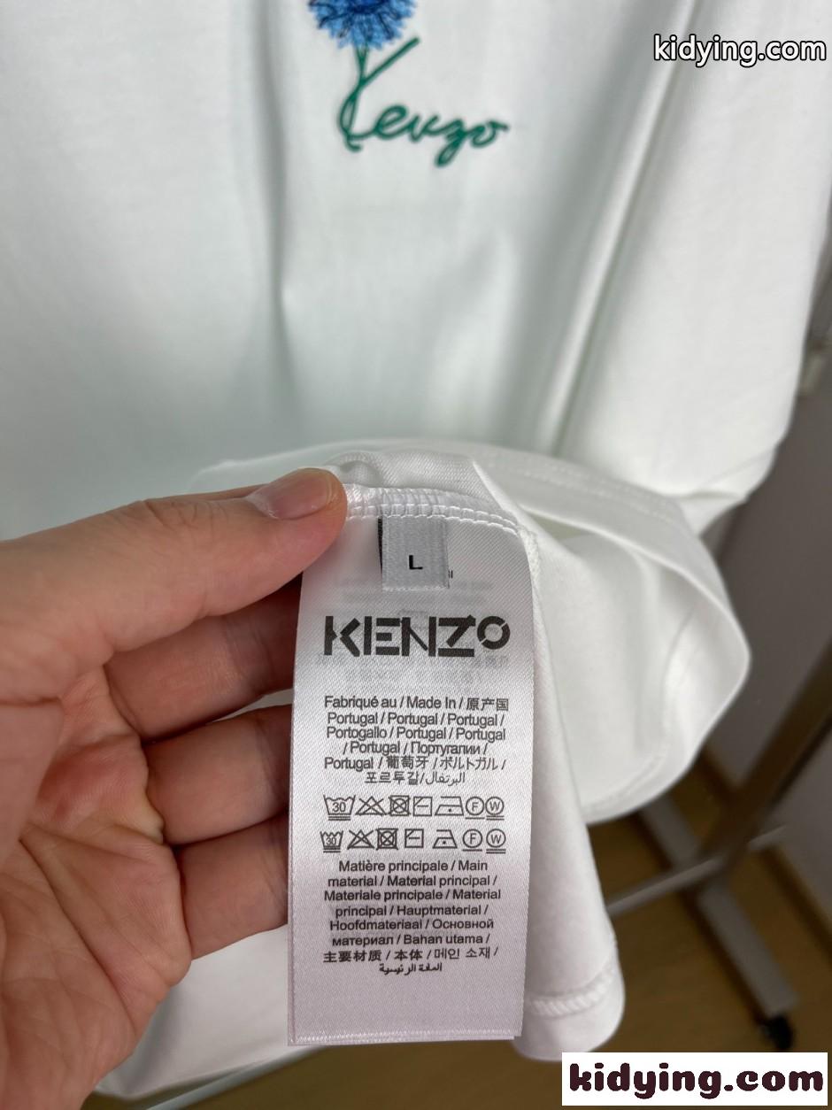 エンブロイダリー コットン 半袖Tシャツ ケンゾー Tシャツ コピー ホワイト-0