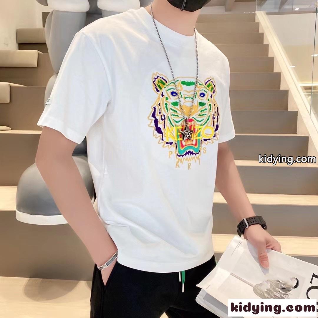 人気 カジュアル タイガー 刺繍入り コットン 快適 ケンゾー tシャツ メンズ コピー レディース 半袖 合わせやすい-2
