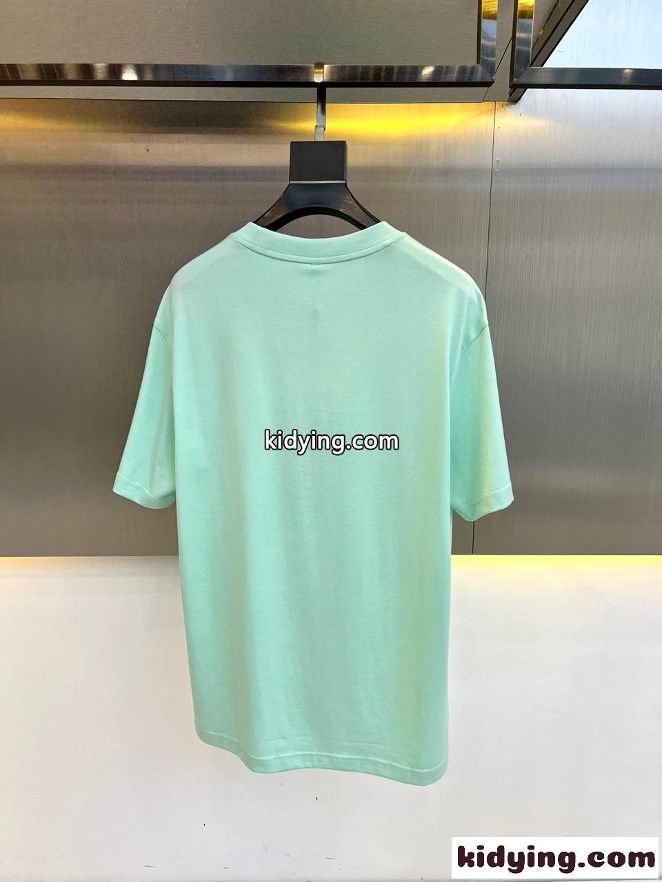 カジュアル 人気 コットンTシャツ バーバリー 半袖Tシャツ コピー ライトグリーン-4
