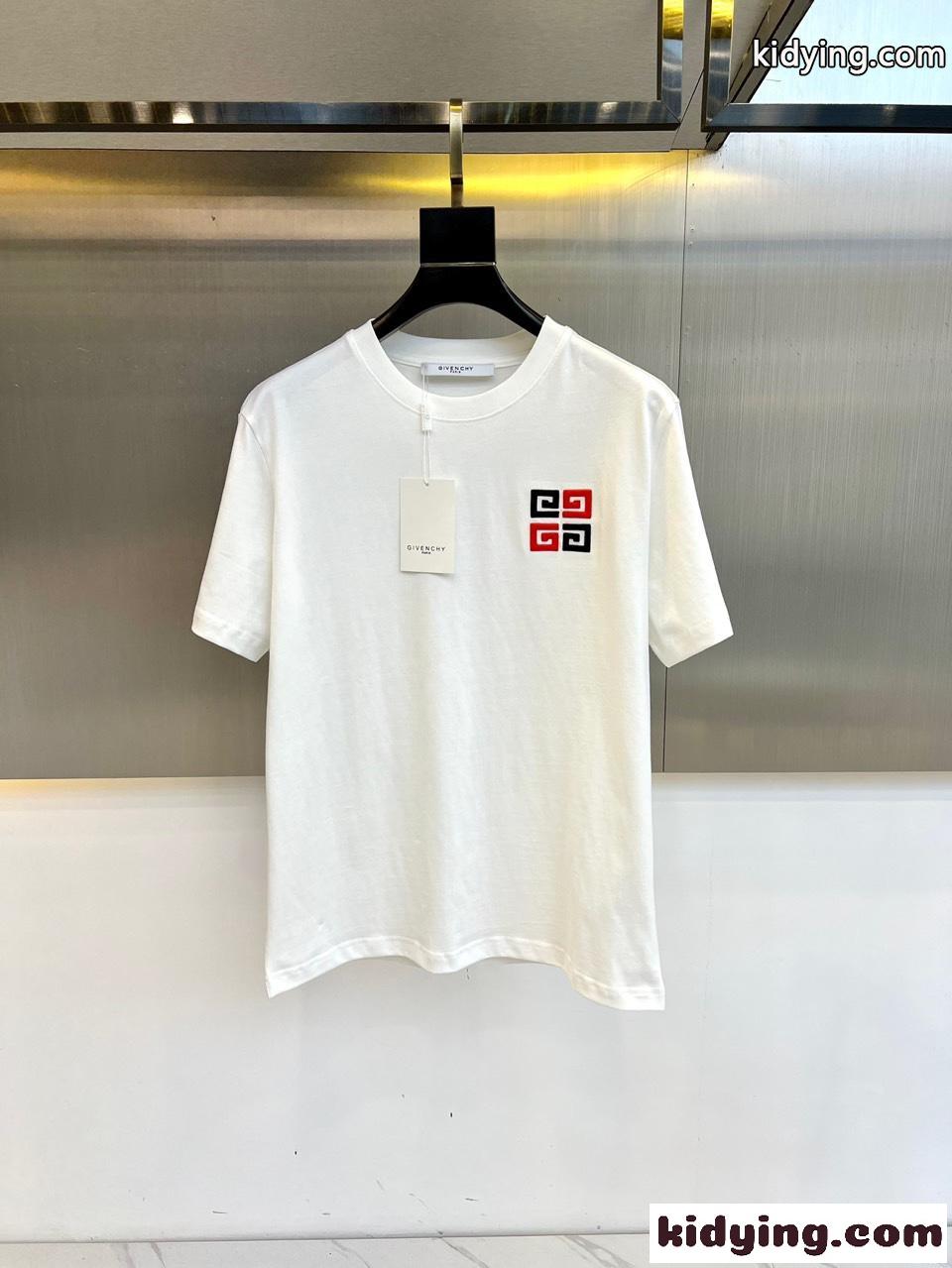 カジュアル ロゴ入り ジバンシィ Tシャツ コピー コットン 半袖Tシャツ ホワイト-0
