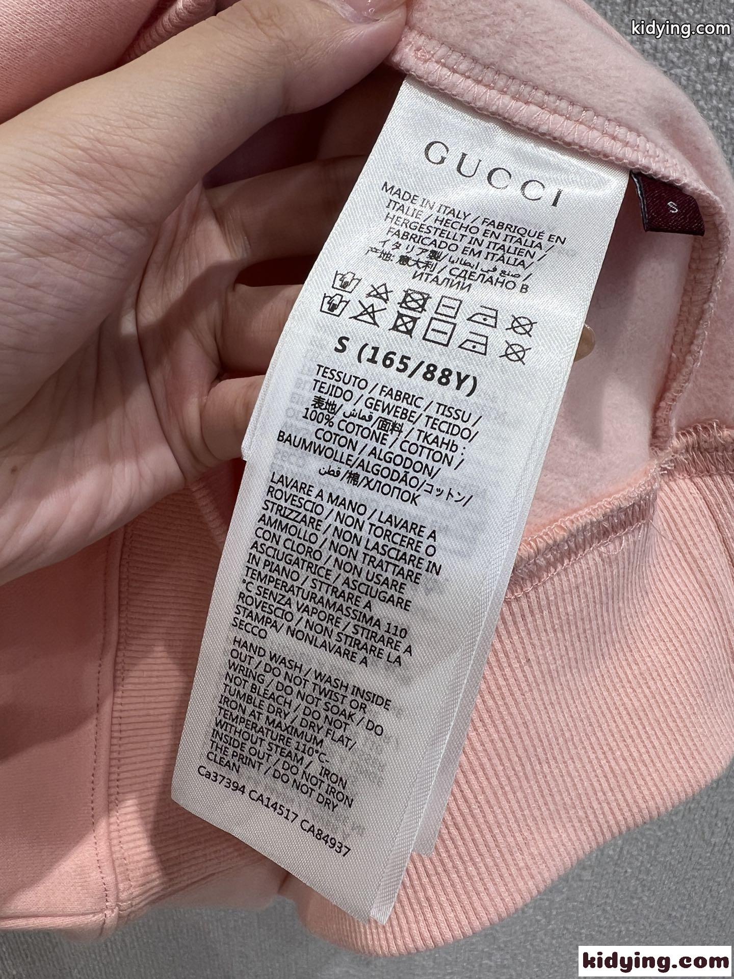 シンプル コットン スウェットシャツ グッチ 偽物 クルーネック ピンク-4
