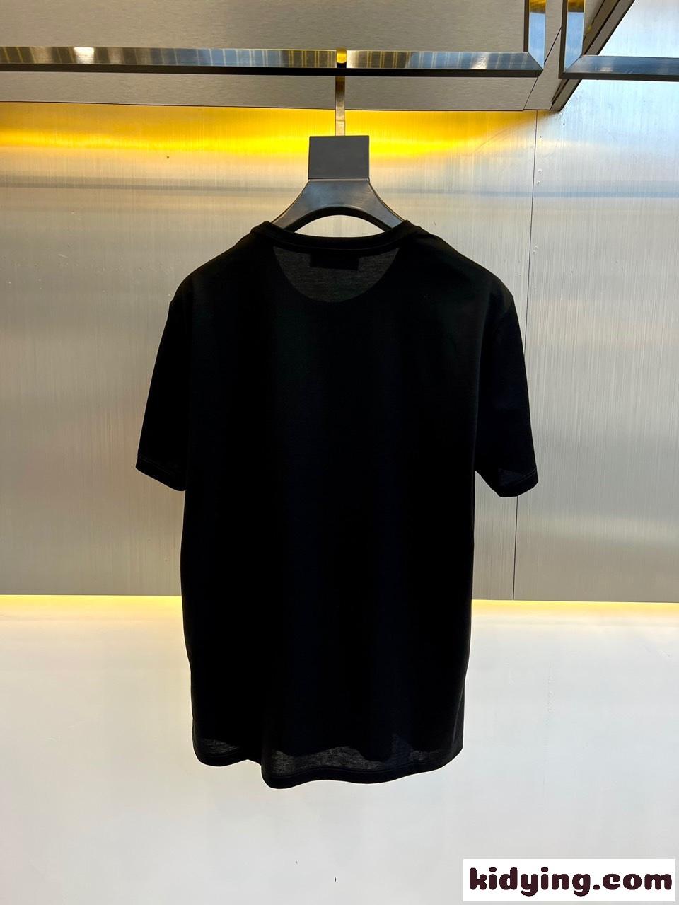 ベーシック メンズTシャツ コットン ロゴプレート ドルチェ&ガッバーナ Tシャツ コピー ブラック-4