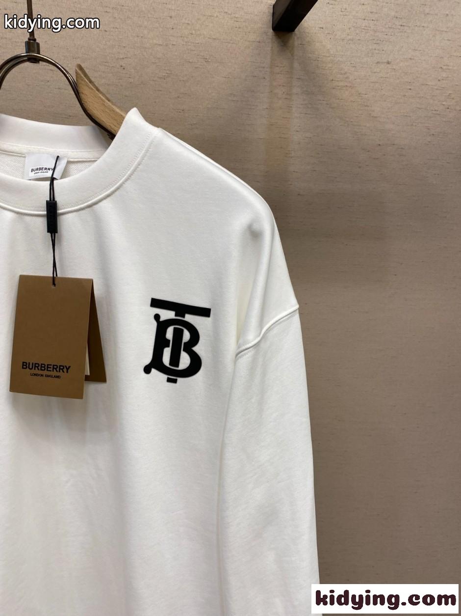 カジュアル TBロゴ コットン スウェットシャツ バーバリー Tシャツ 偽物 ホワイト-2