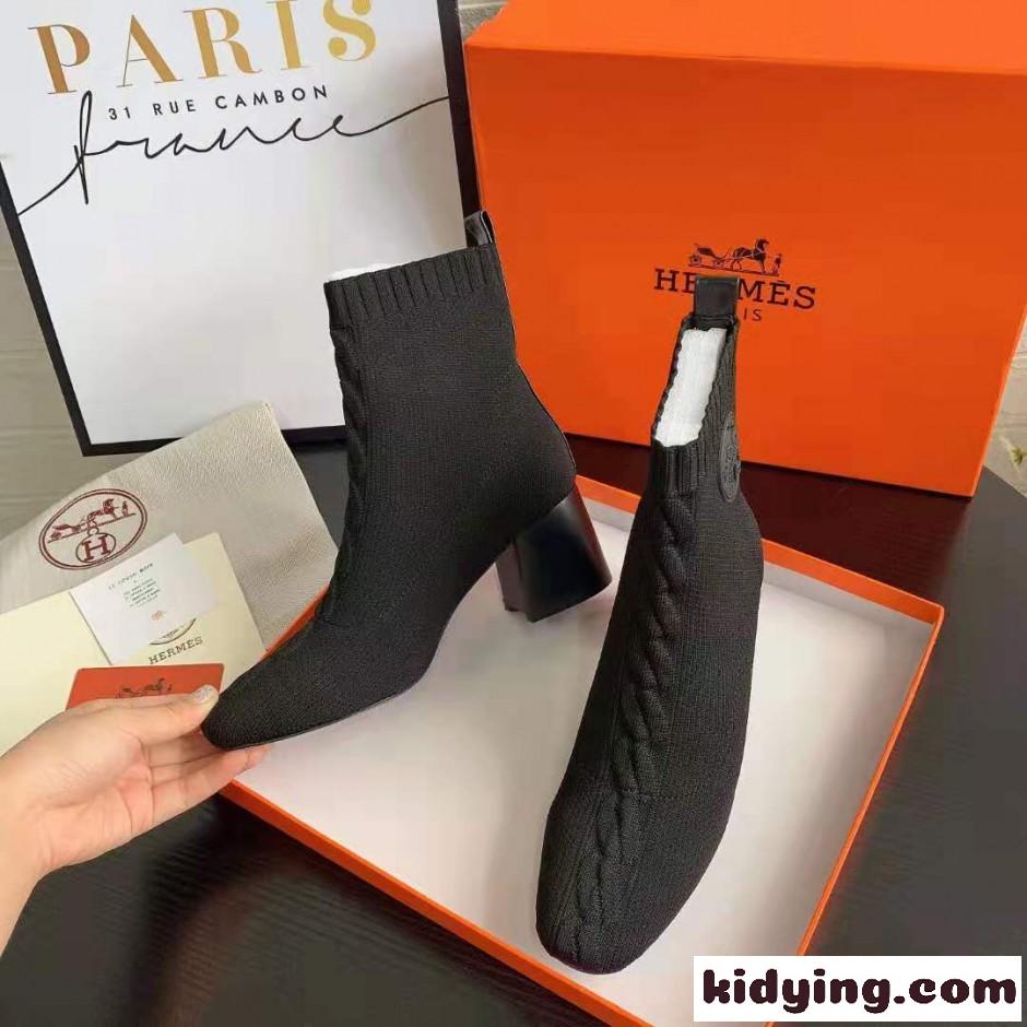 HERMES エルメス ジェナ ショートブーツ コピー アンクルブーツ ブラック-2