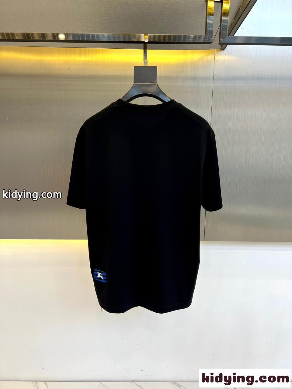 シンプル クルーネック 半袖Tシャツ バーバリー Tシャツ コピー 合わせやすい ブラック-2