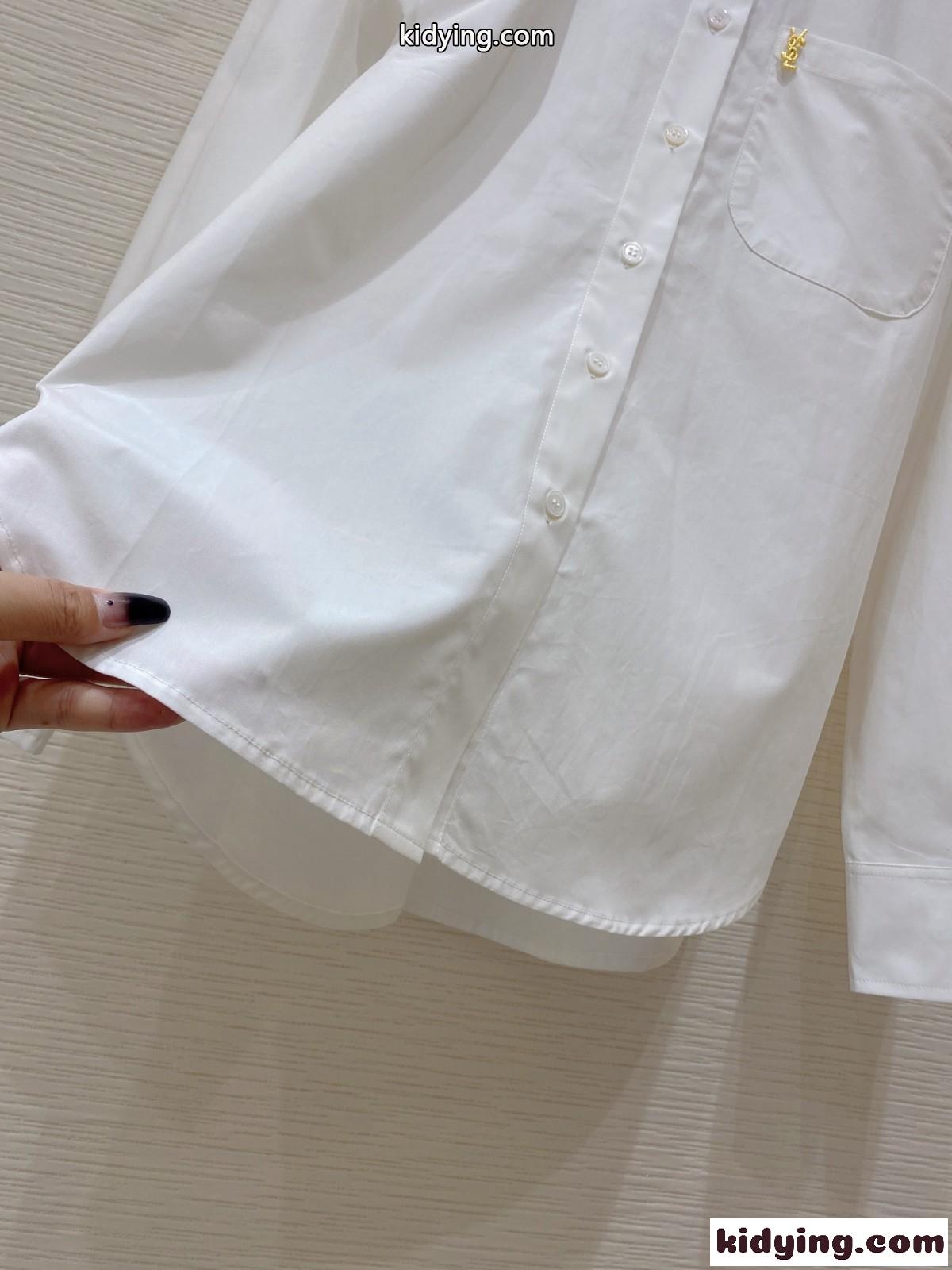 シンプル カジュアル 無地 ゆったり イヴ・サンローラン シャツ コピー レディース オシャレ 通勤 合わせやすい-3