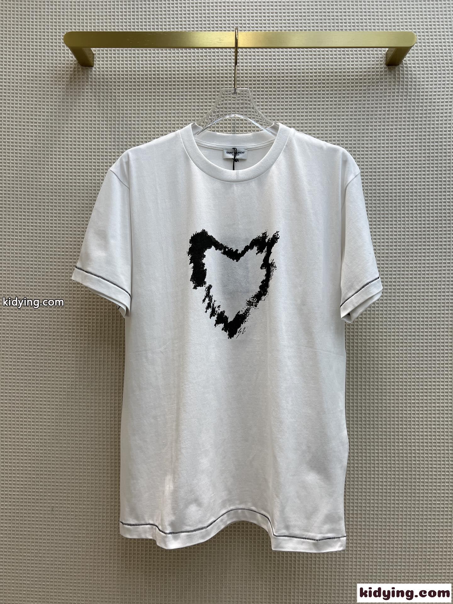 カジュアル おしゃれ ゆったり プリント 体型カバー イヴ・サンローラン 半袖Tシャツ コピー ユニセックス-2
