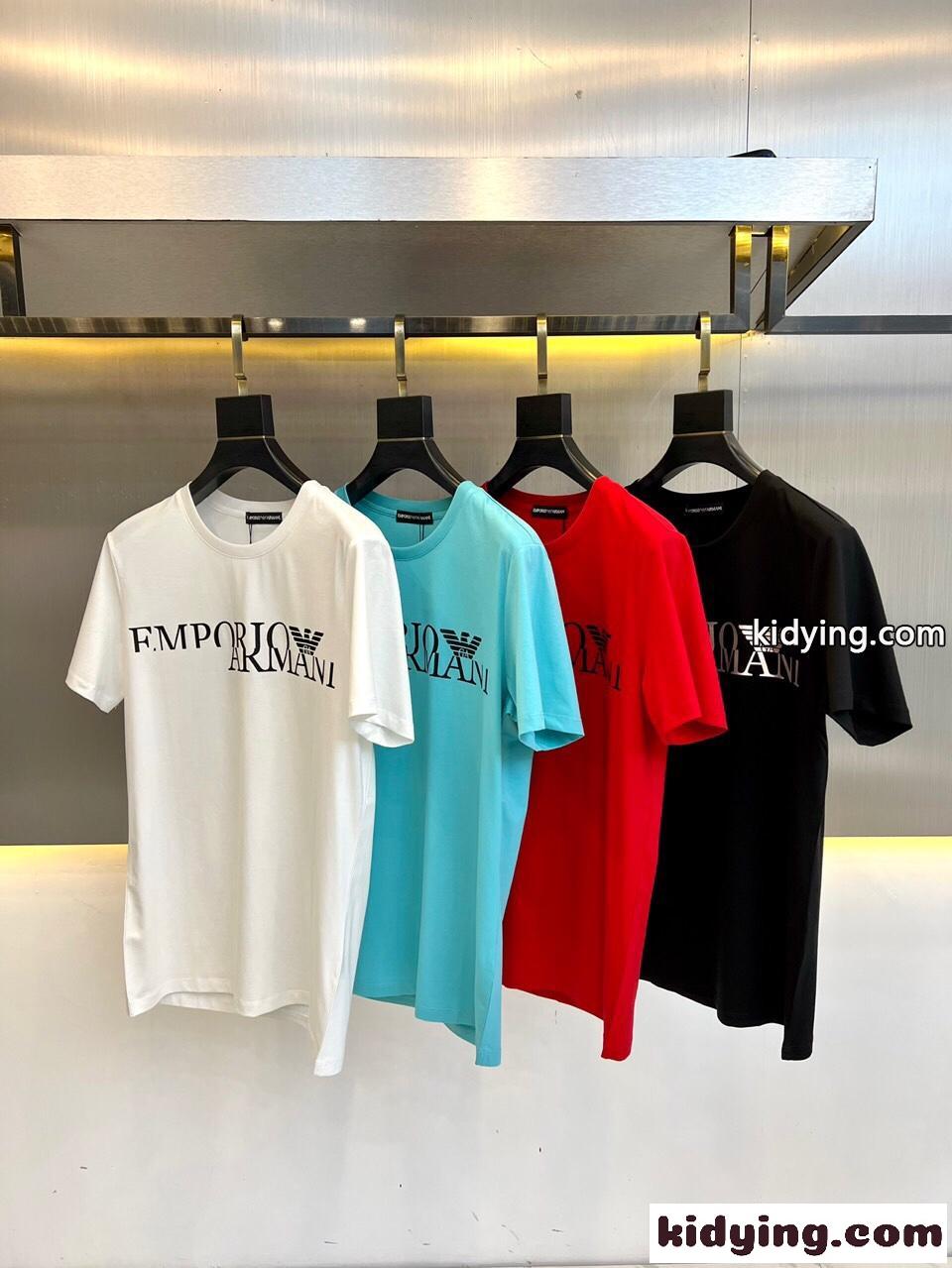 ベーシック ロゴ クルーネック アルマーニ Tシャツ コピーメンズ 半袖 トップス-0