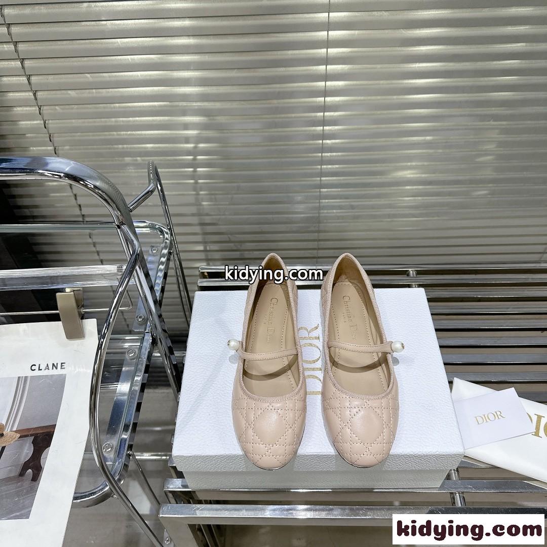 Dior バレエフラット クリスチャン・ディオール パンプス コピー ベージュ-0