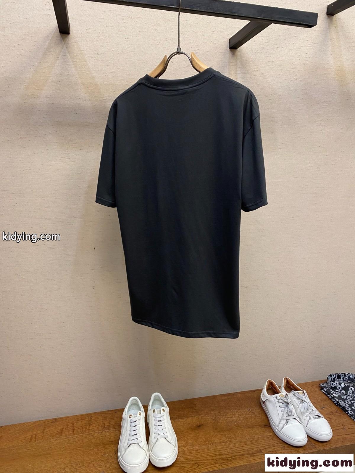 シンプル コットンジャージ 半袖Tシャツ グッチ Tシャツ コピー ブラック-1