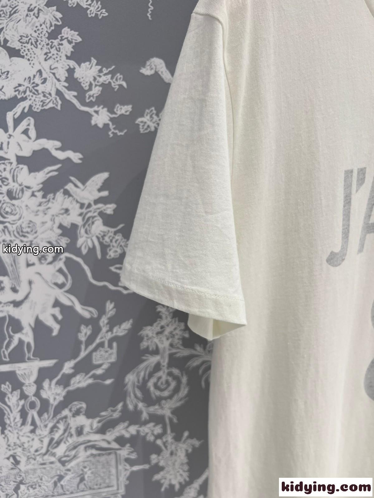 コットン & リネン JAdior 8 半袖Tシャツ クリスチャン・ディオール Tシャツ コピー ホワイト-3