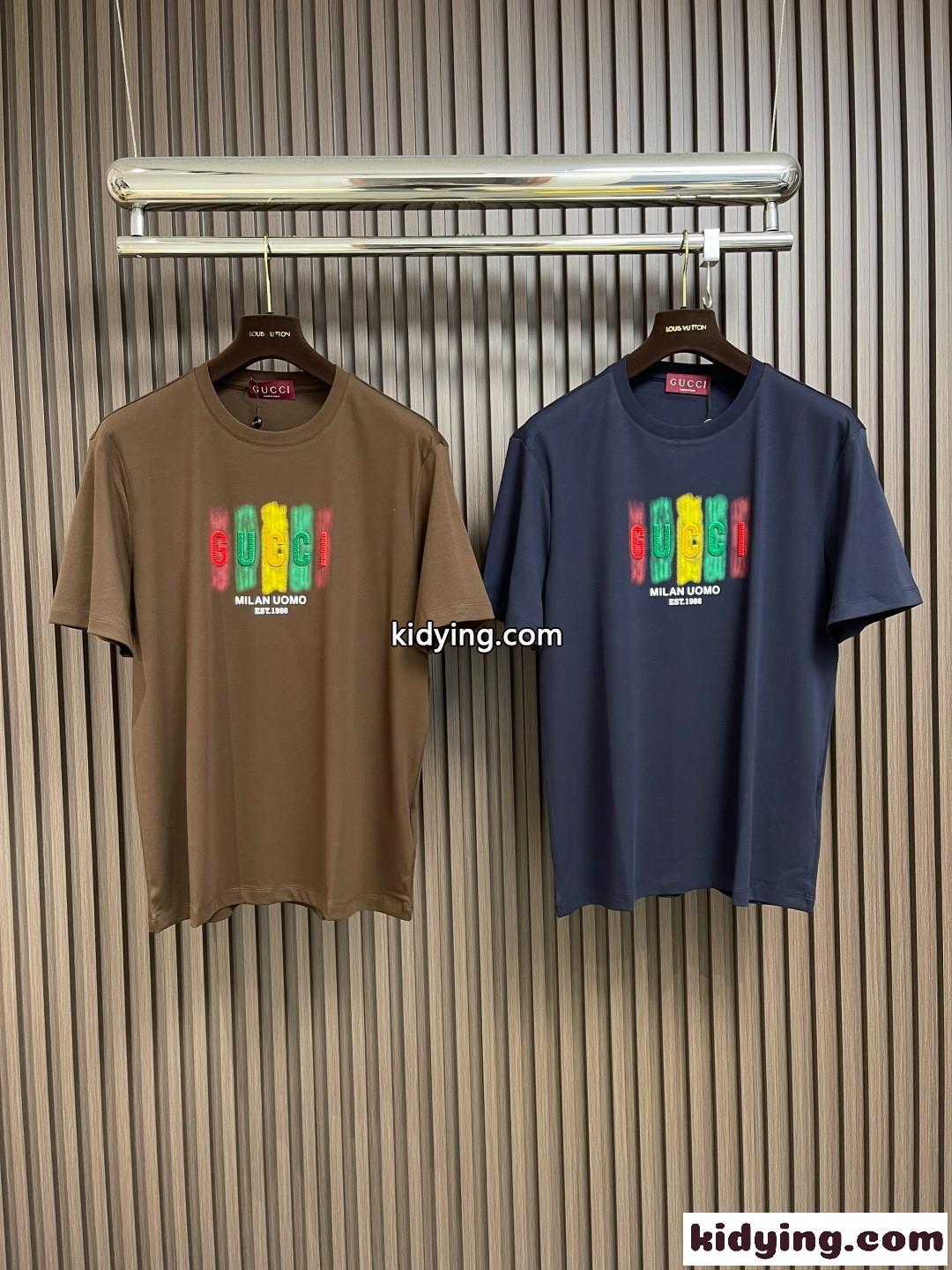 おしゃれ ロゴ入り クルーネック 半袖Tシャツ グッチ Tシャツ 偽物 コットン-0