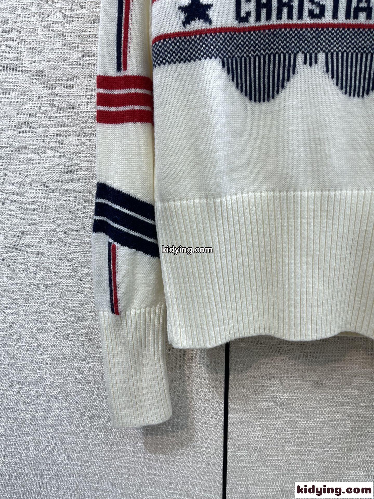 DIORALPS スタンドカラー セーター クリスチャン・ディオール セーター コピー ホワイト-1