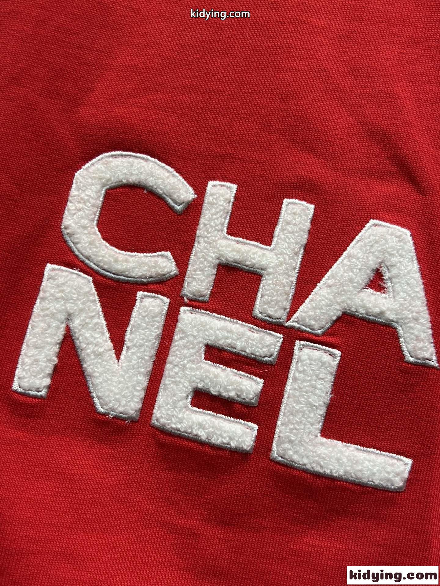シンプル シャネル Tシャツ 偽物 クルーネック コットン 半袖Tシャツ レッド-2