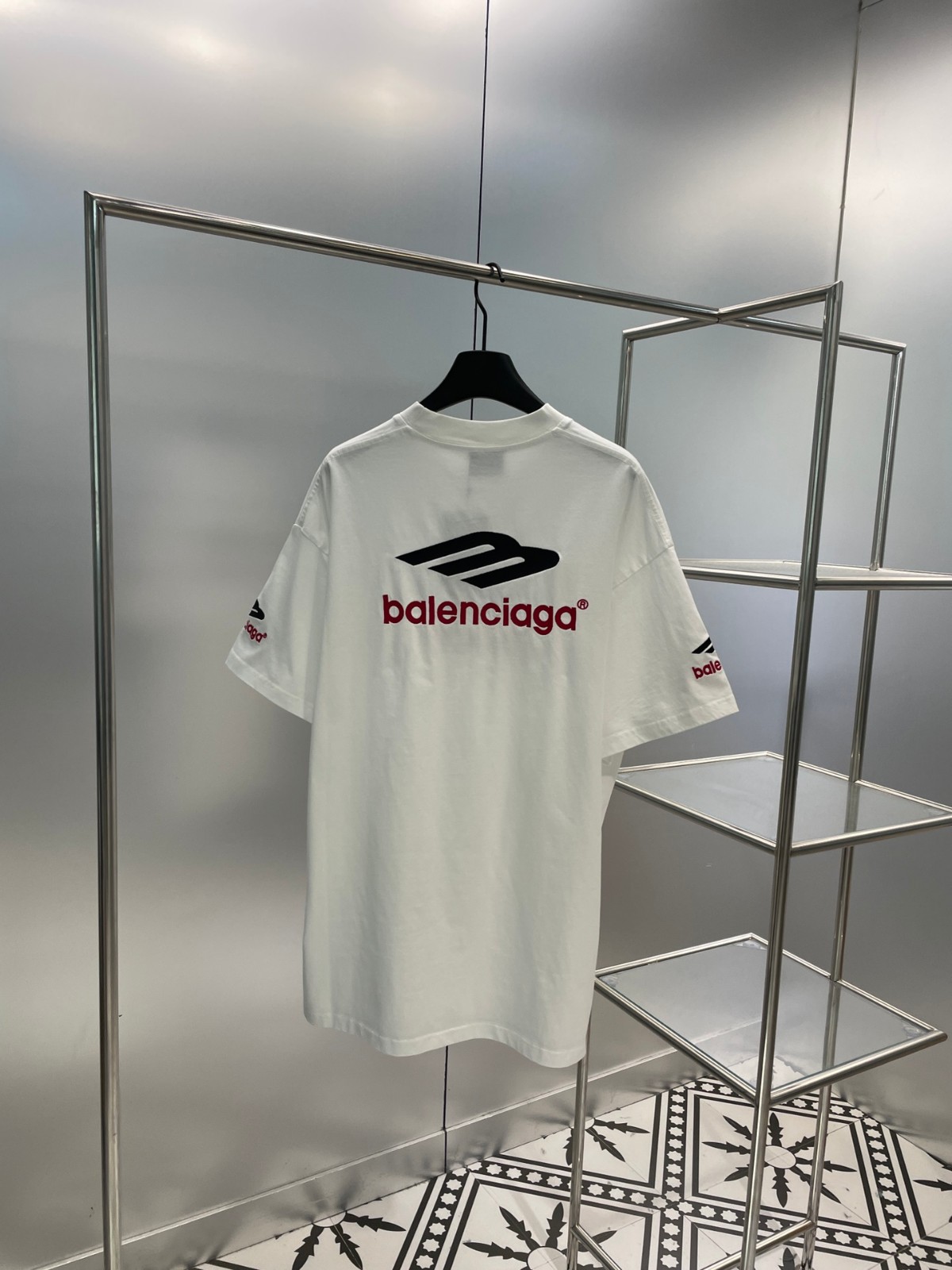 人気 おしゃれ バレンシアガ 3B SPORTS ICON Tシャツ コピー クルーネック 半袖 ホワイト-0