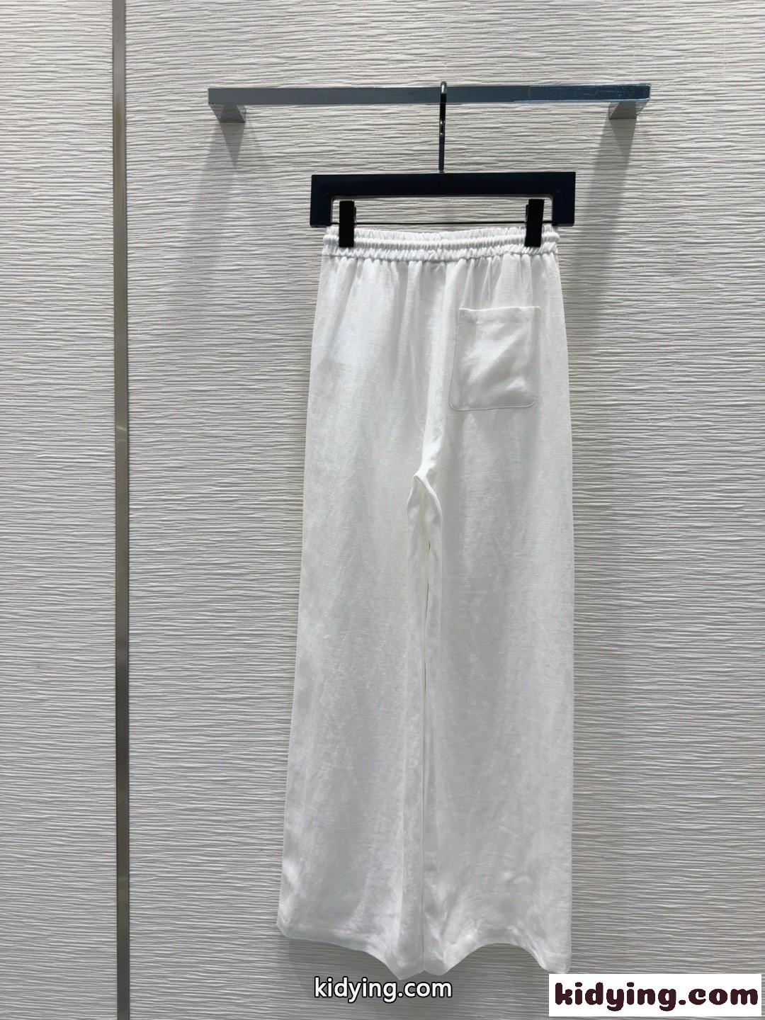 カジュアル ロゴ ロングパンツ アレキサンダーワング パンツ 偽物 ホワイト-4