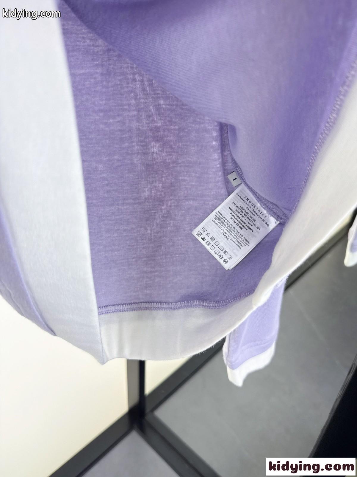 モンクレール Tシャツ 偽物 爽やか お洒落 重ね着風 長袖Tシャツ パープル-3
